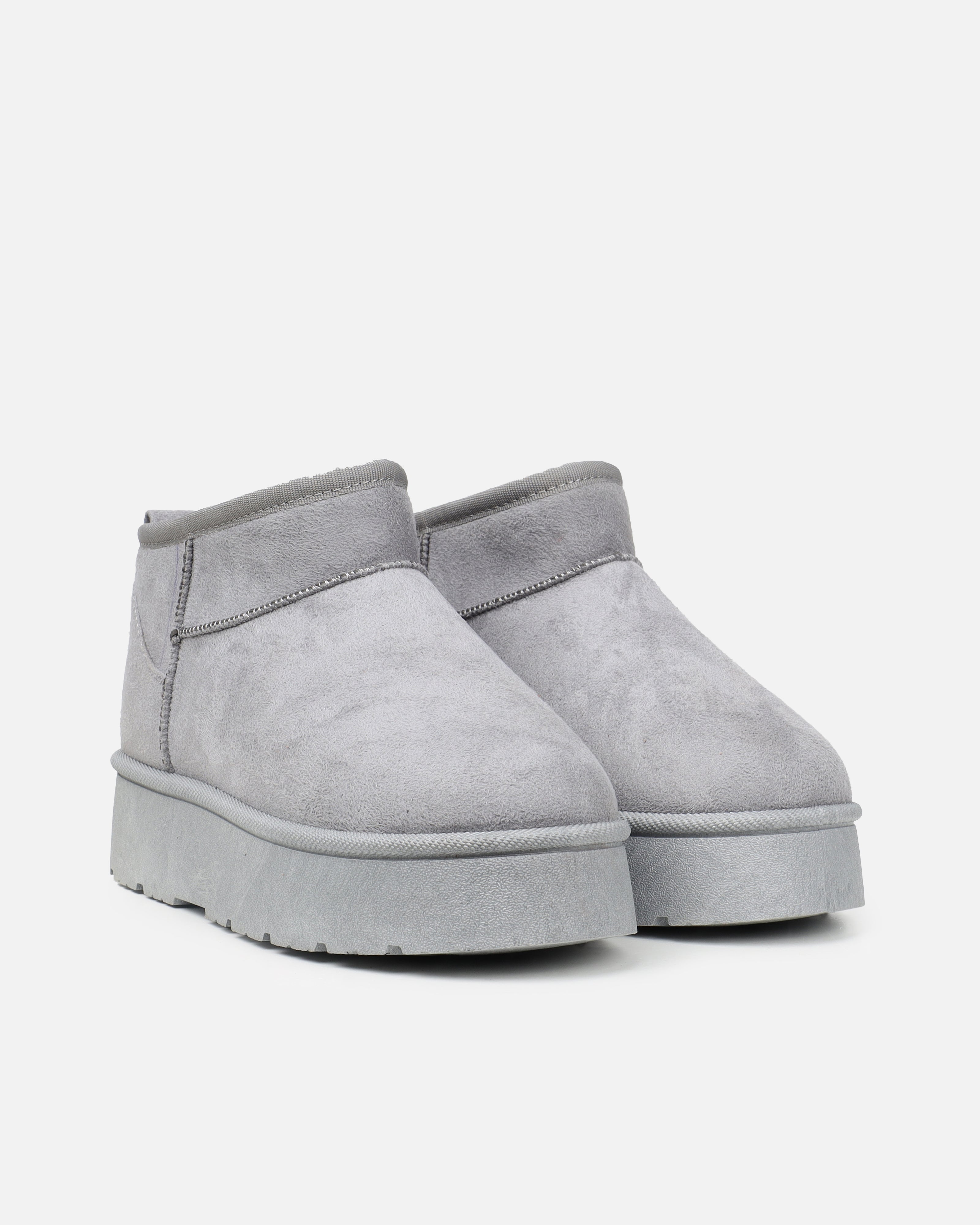 Cori Grey Faux Suede Flatform Boots