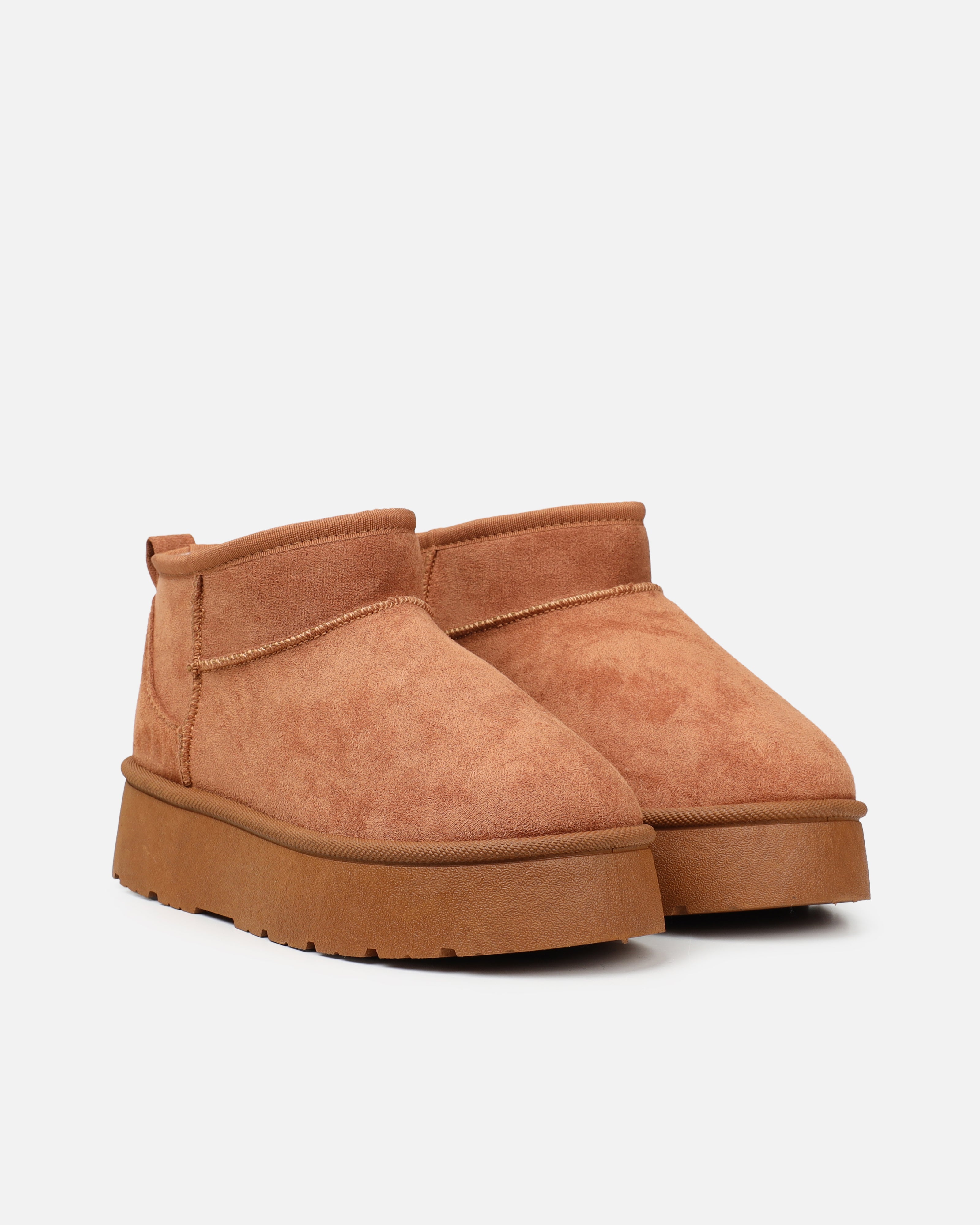 Cori Tan Faux Suede Flatform Boots
