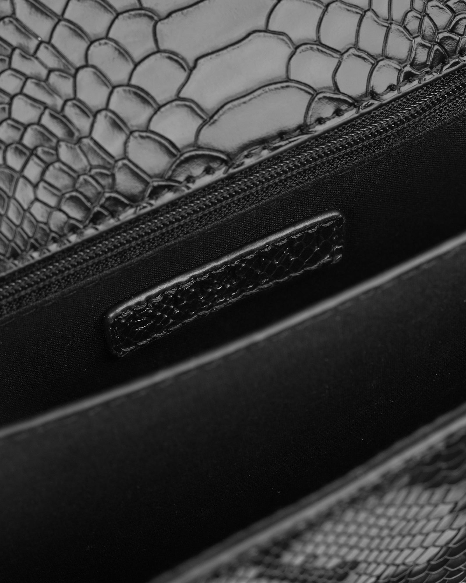 Corinna Black Snake Effect Mini Shoulder Bag