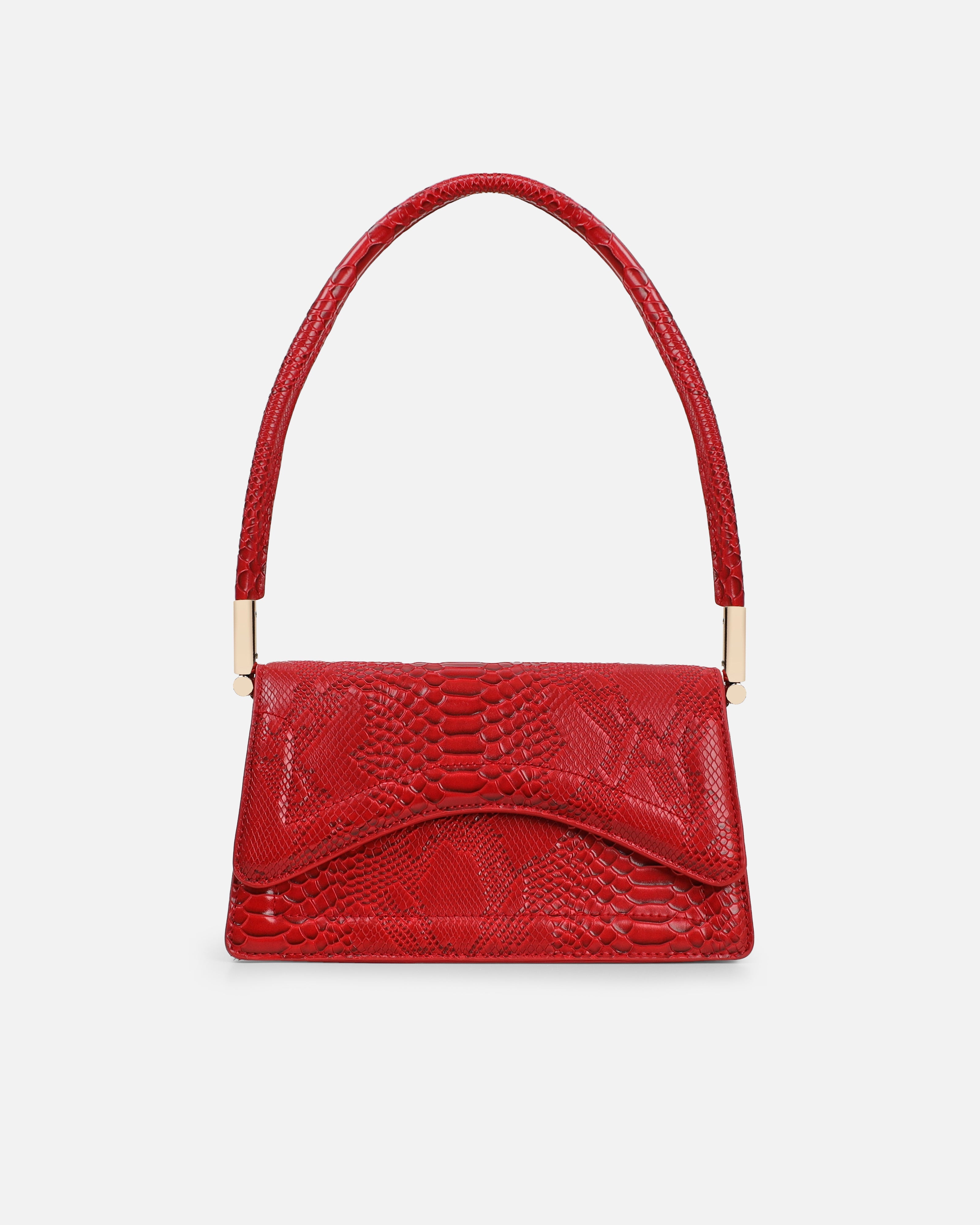 Corinna Red Snake Effect Mini Shoulder Bag