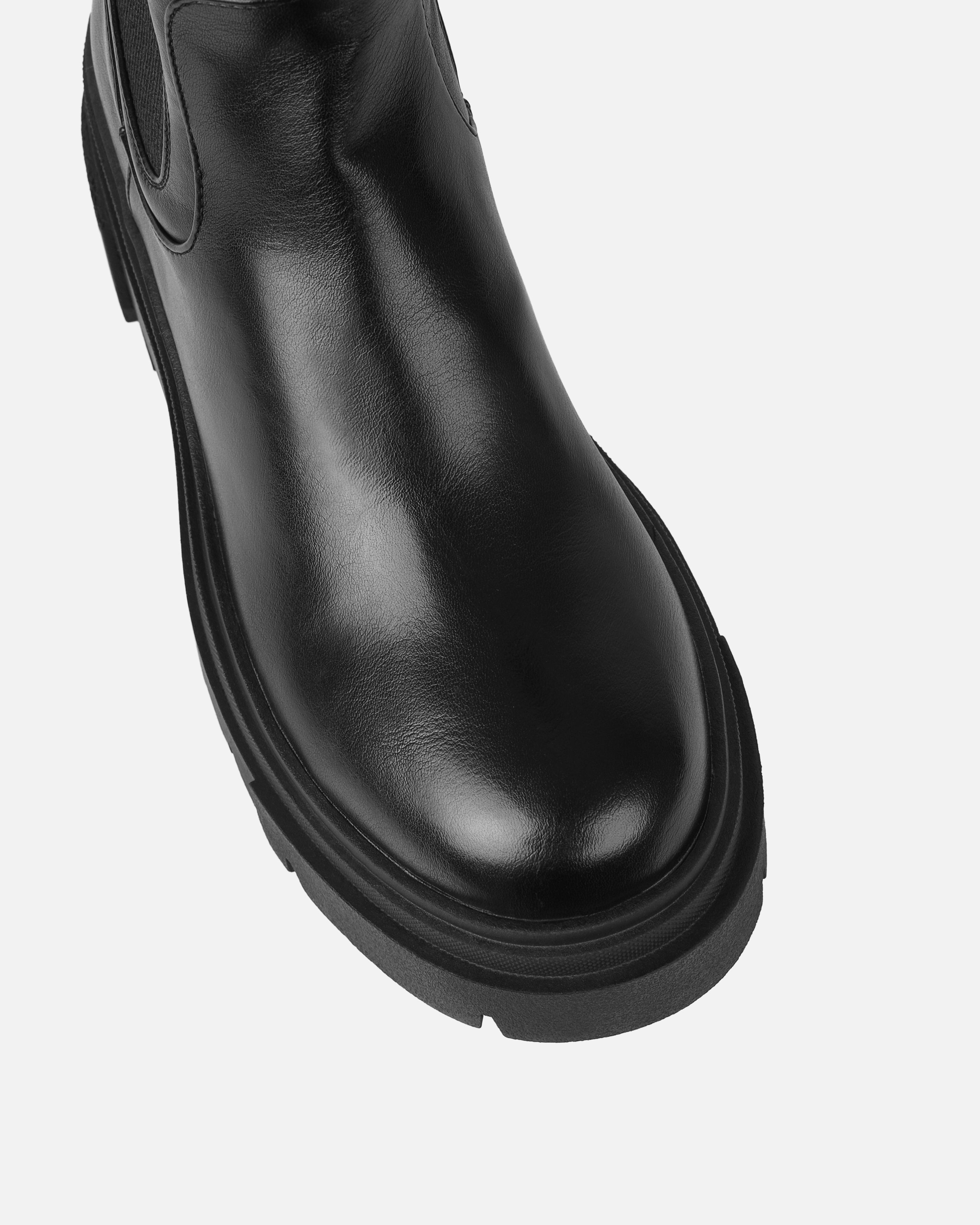 Tommo Black Flat Chunky Knee High Boots