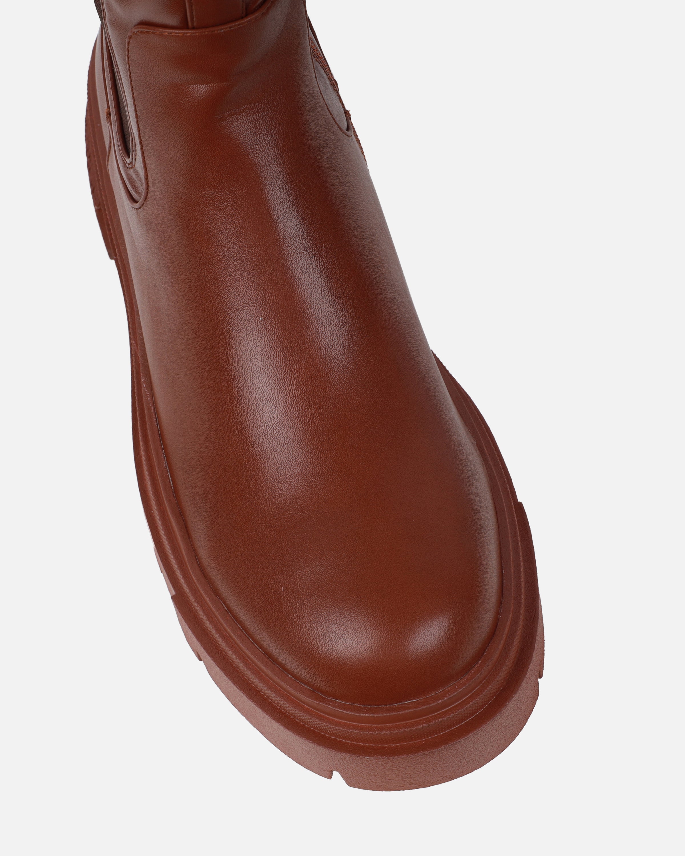 Tommo Tan Flat Chunky Knee High Boots