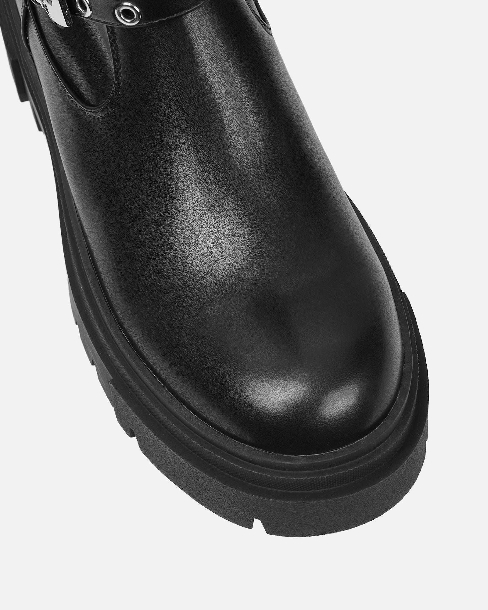 Butler Black Stretch Over The Knee Boots With Buckles