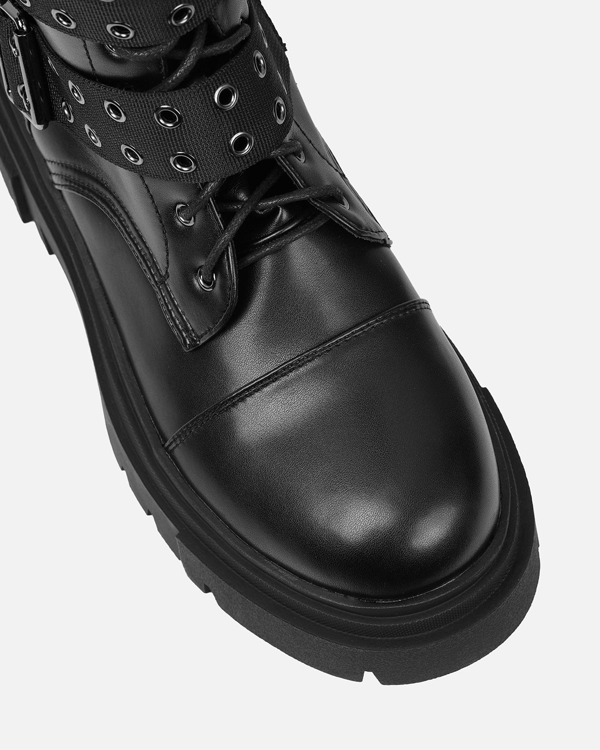 Benedict Black Multi Buckle Chunky Knee Boots