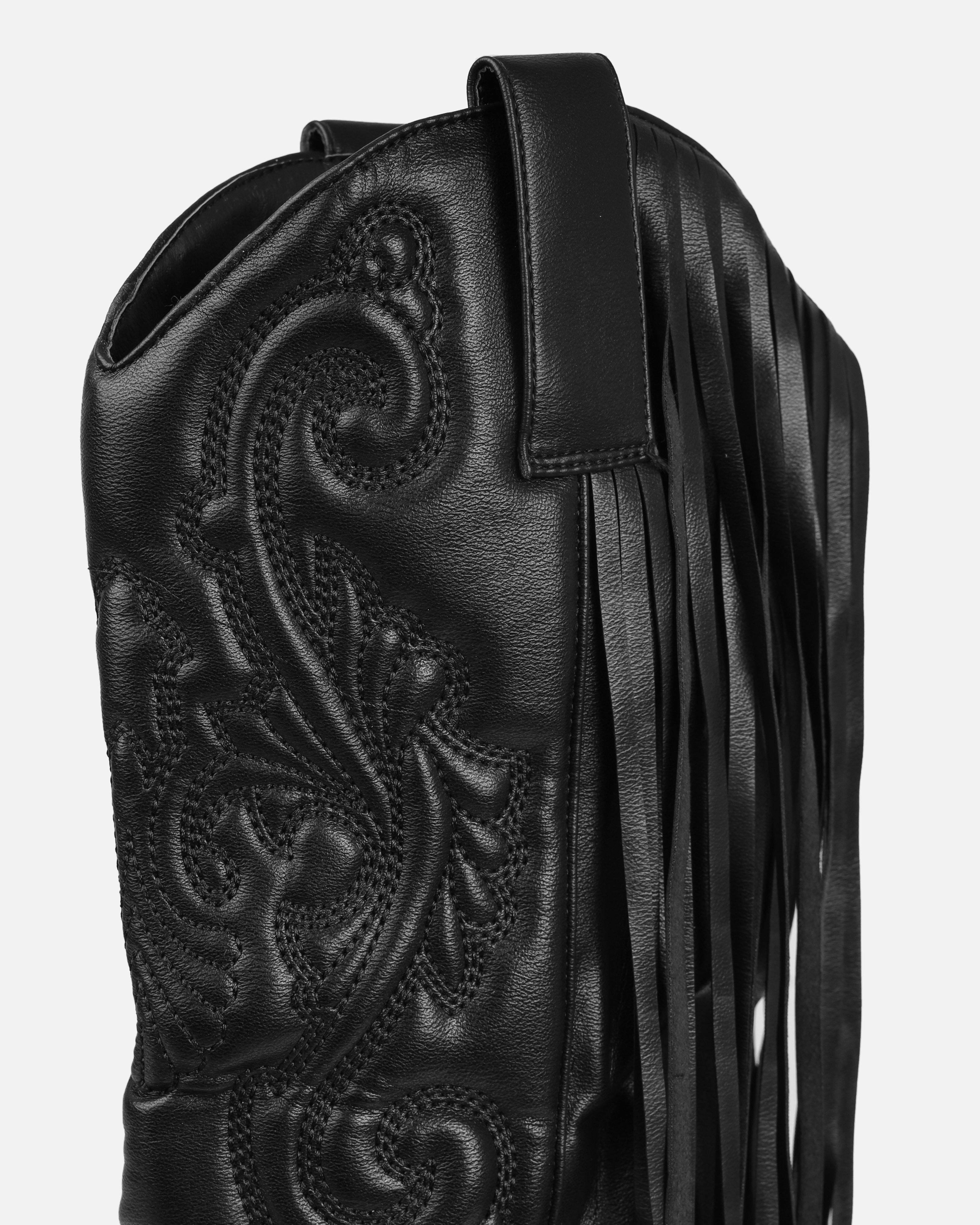 Tasha Ghouri Andrew Black Tassle Calf Western Boots