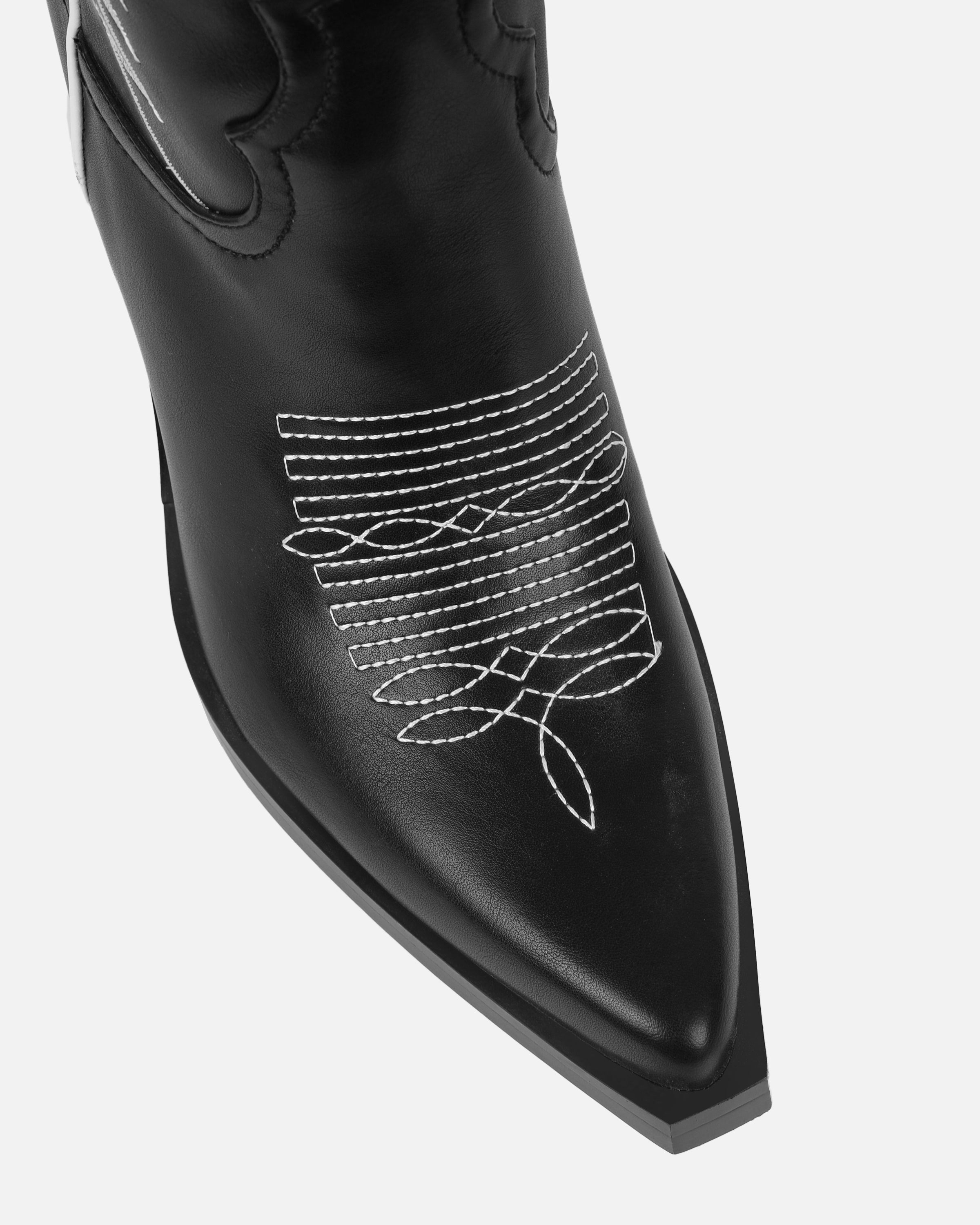 Eagon Black Knee High Western Boots