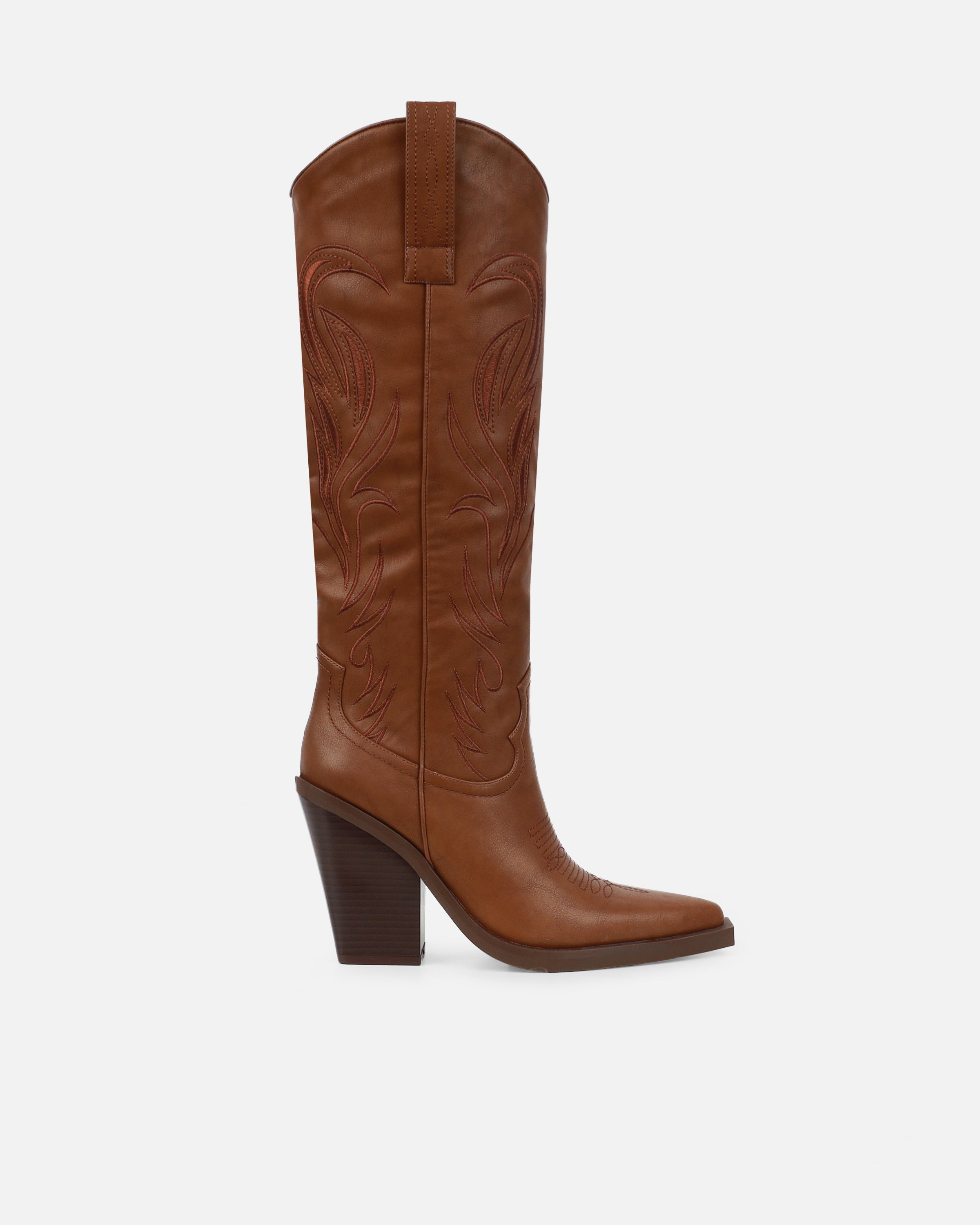 Eagon Tan Knee High Western Boots