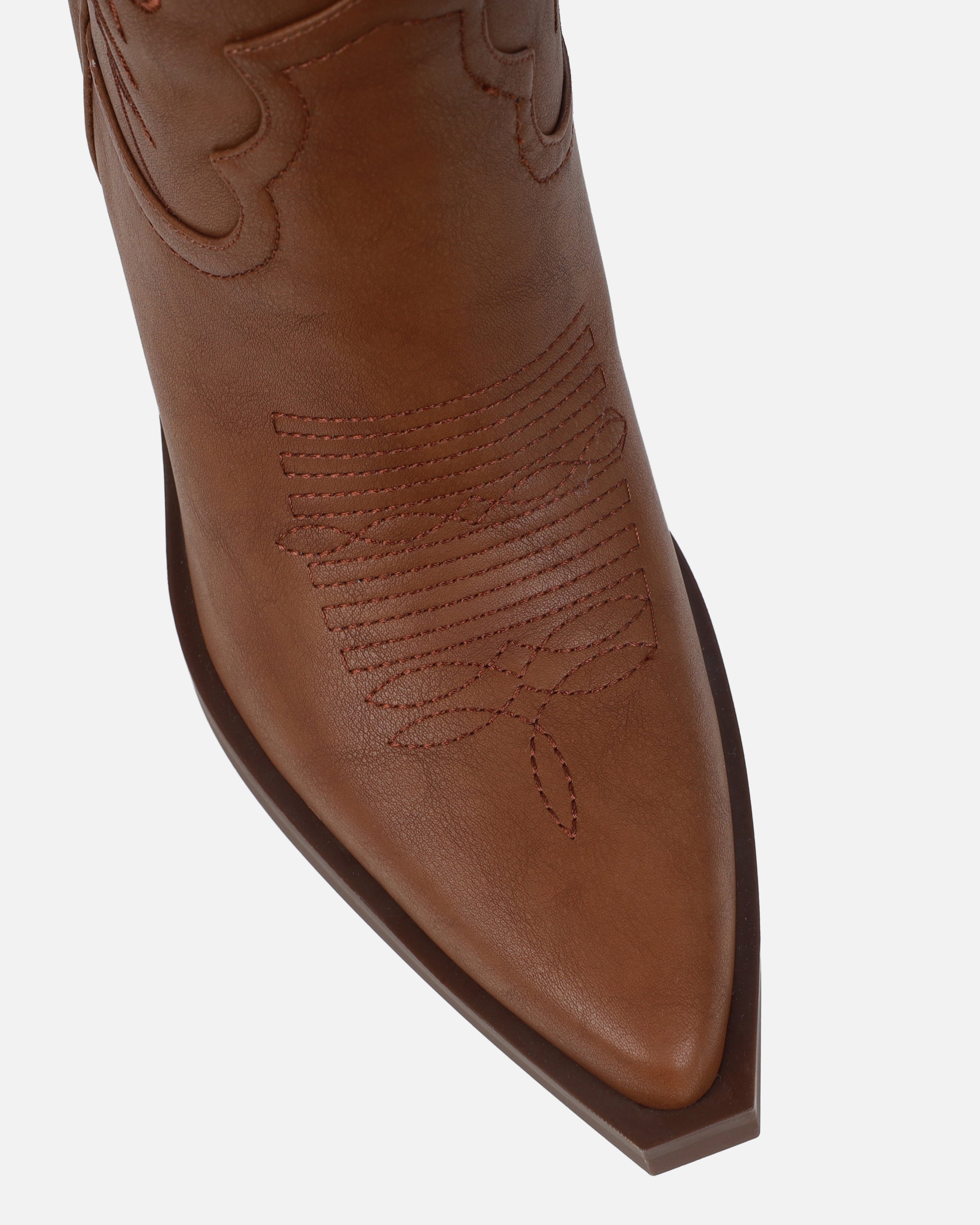 Eagon Tan Knee High Western Boots