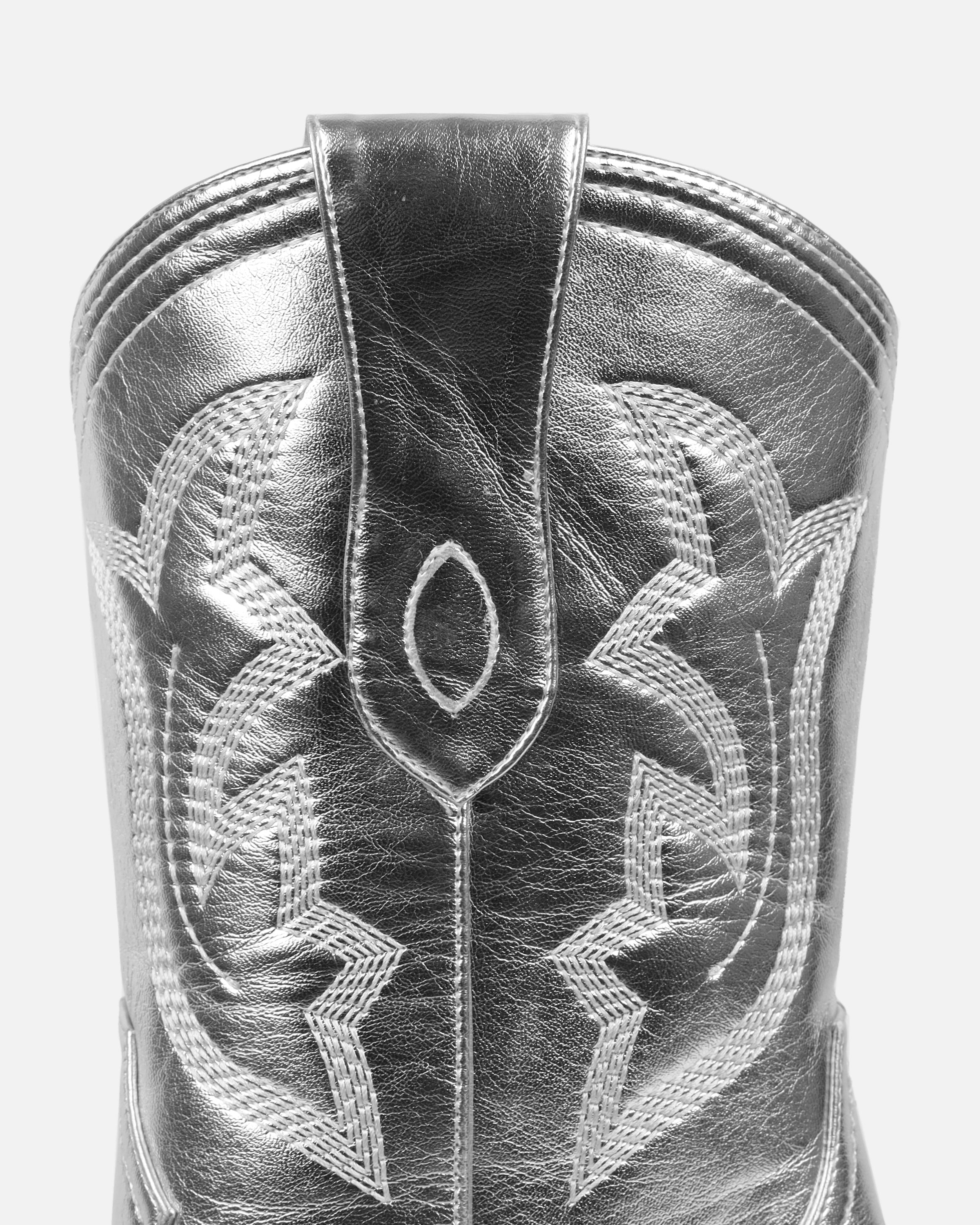 Everest Silver Metallic Calf Western Boots