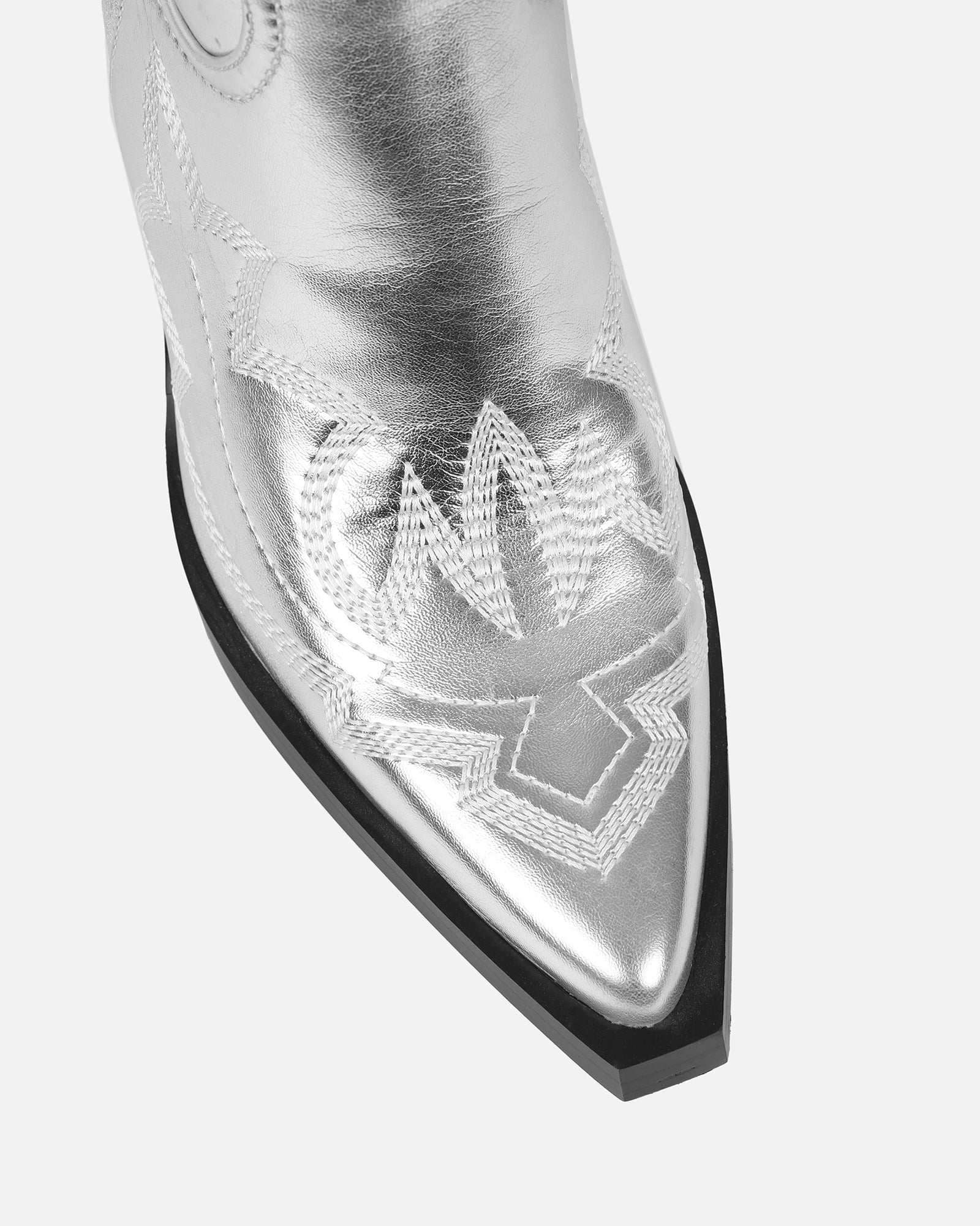Everest Silver Metallic Calf Western Boots