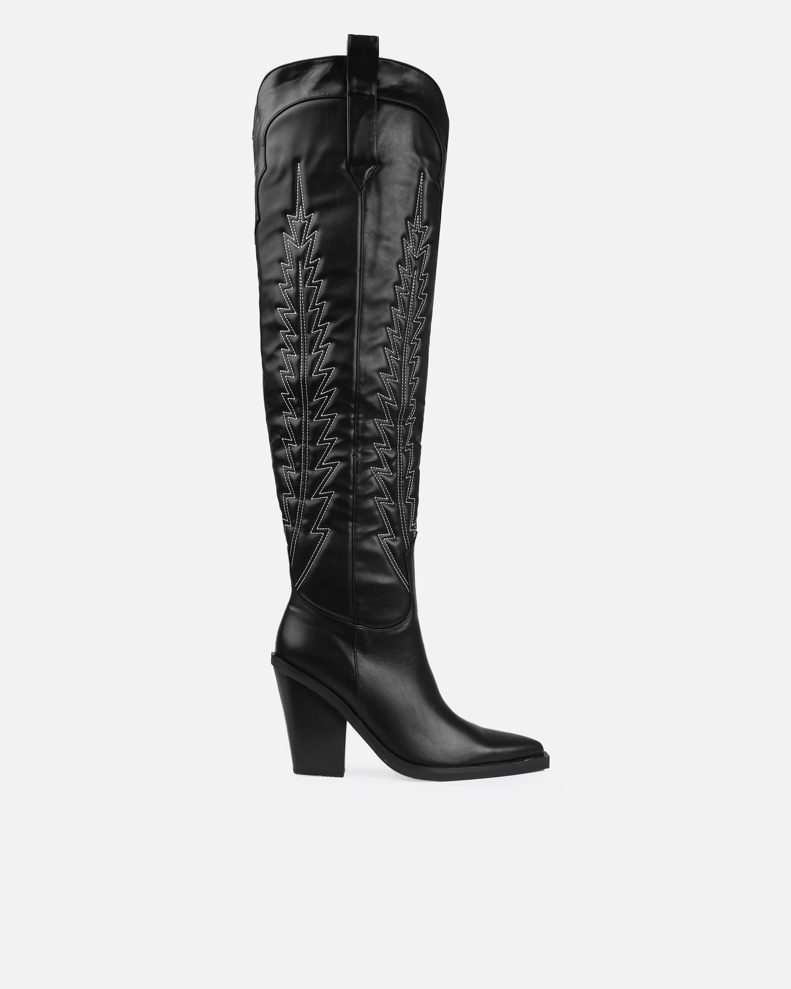 Tasha Ghouri Garcia Black Over The Knee Western Boots