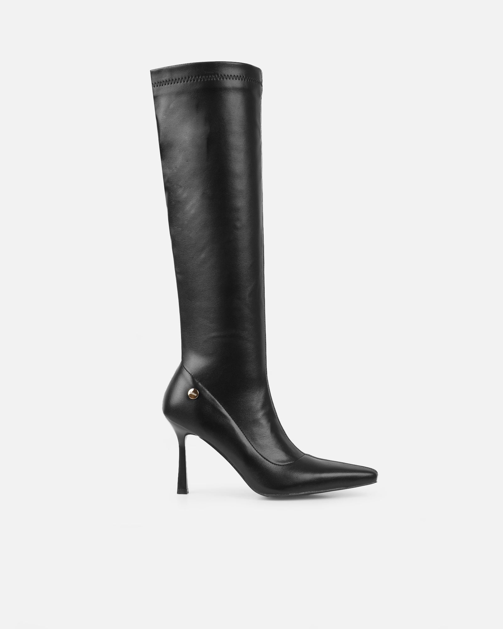 Fabbian Black Stretch Heeled Knee Boots