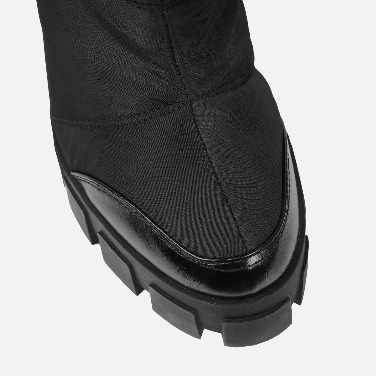 Frost Black Padded Block Heel Boots