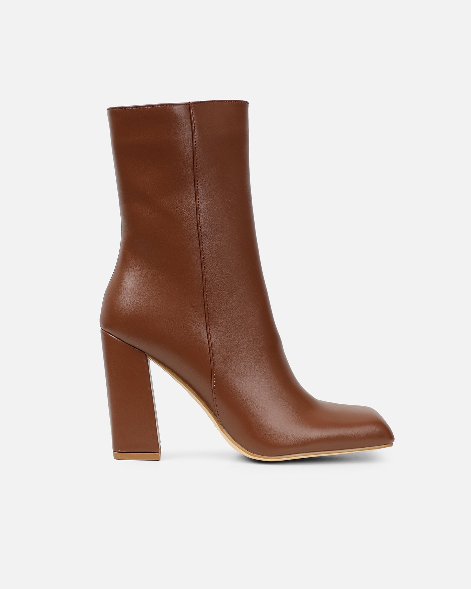 Garfield Tan Square Toe Ankle Boots