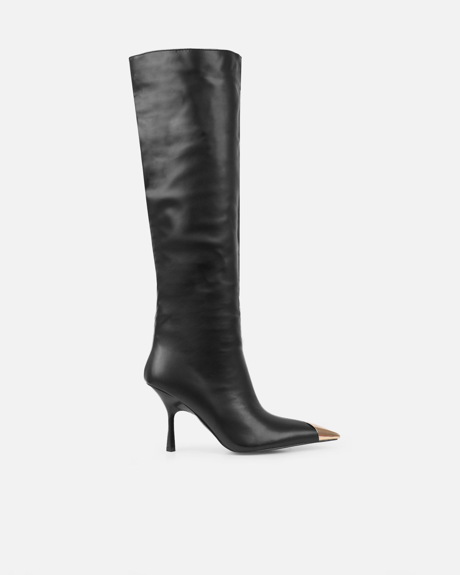 Garry Black Stiletto Heeled Boot With Toe Cap