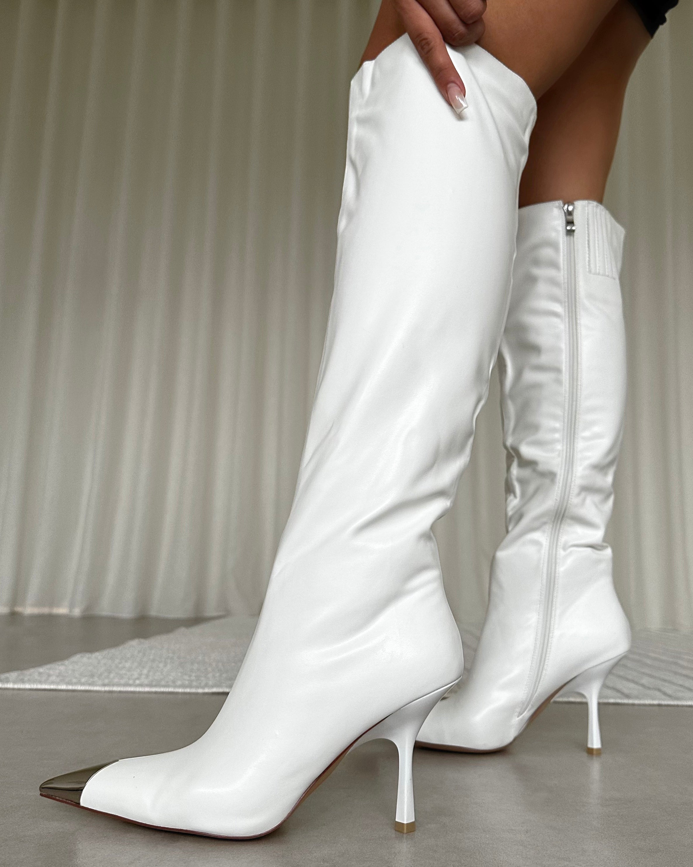 Garry White Stiletto Heeled Boot With Toe Cap
