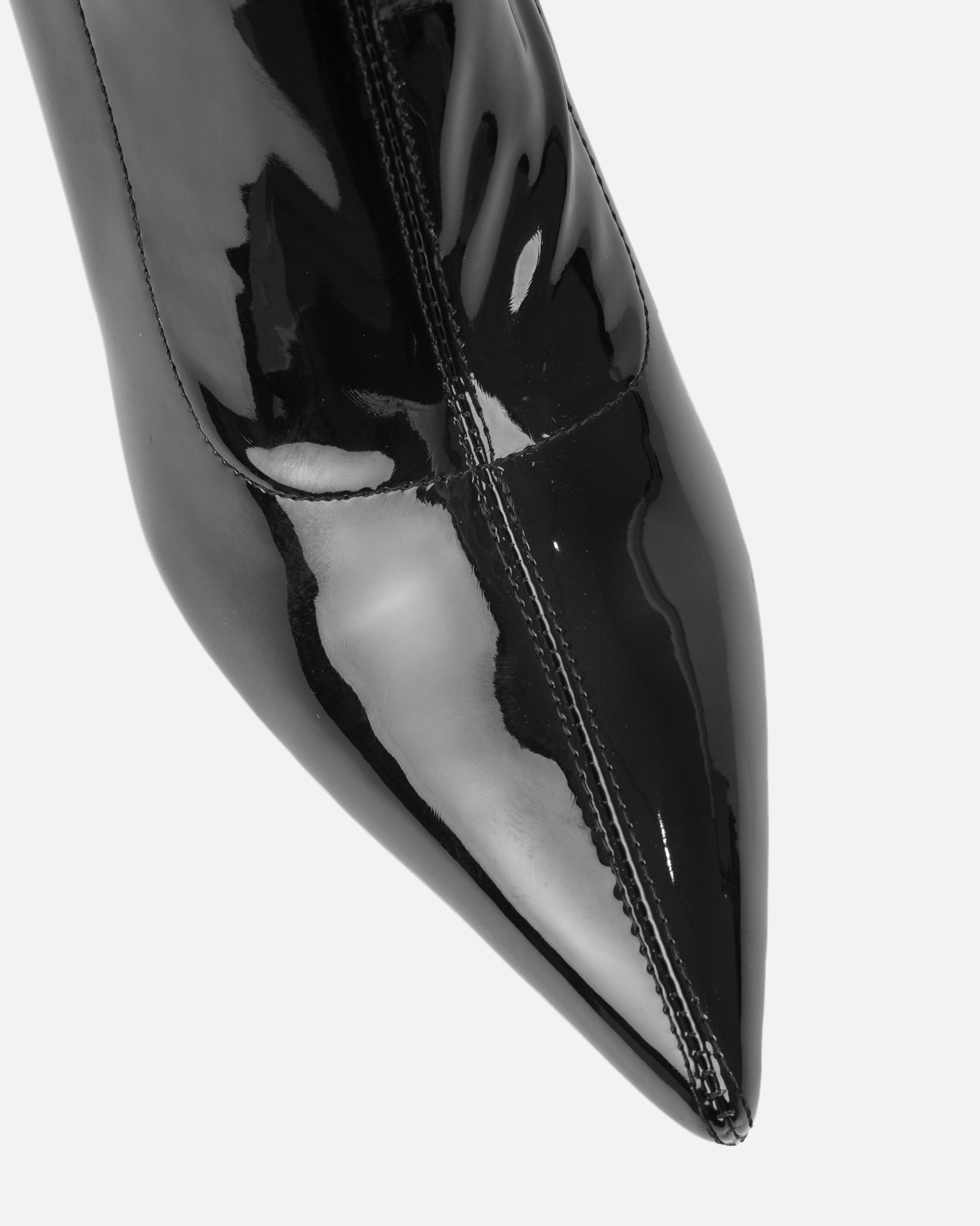 Vermont Black Patent Stretch Over The Knee Boots