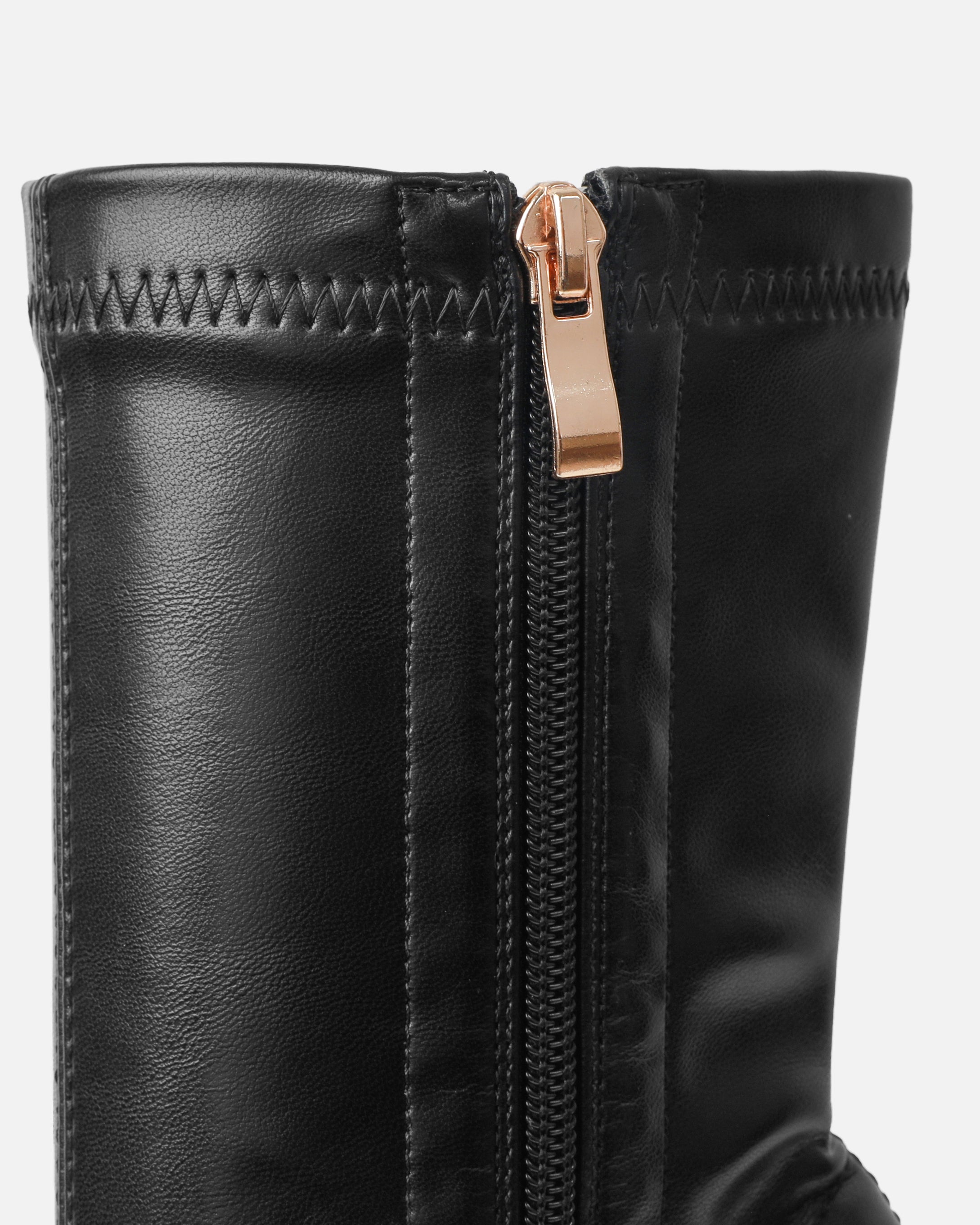 George Black High Heeled Sock Boots With Toe Cap