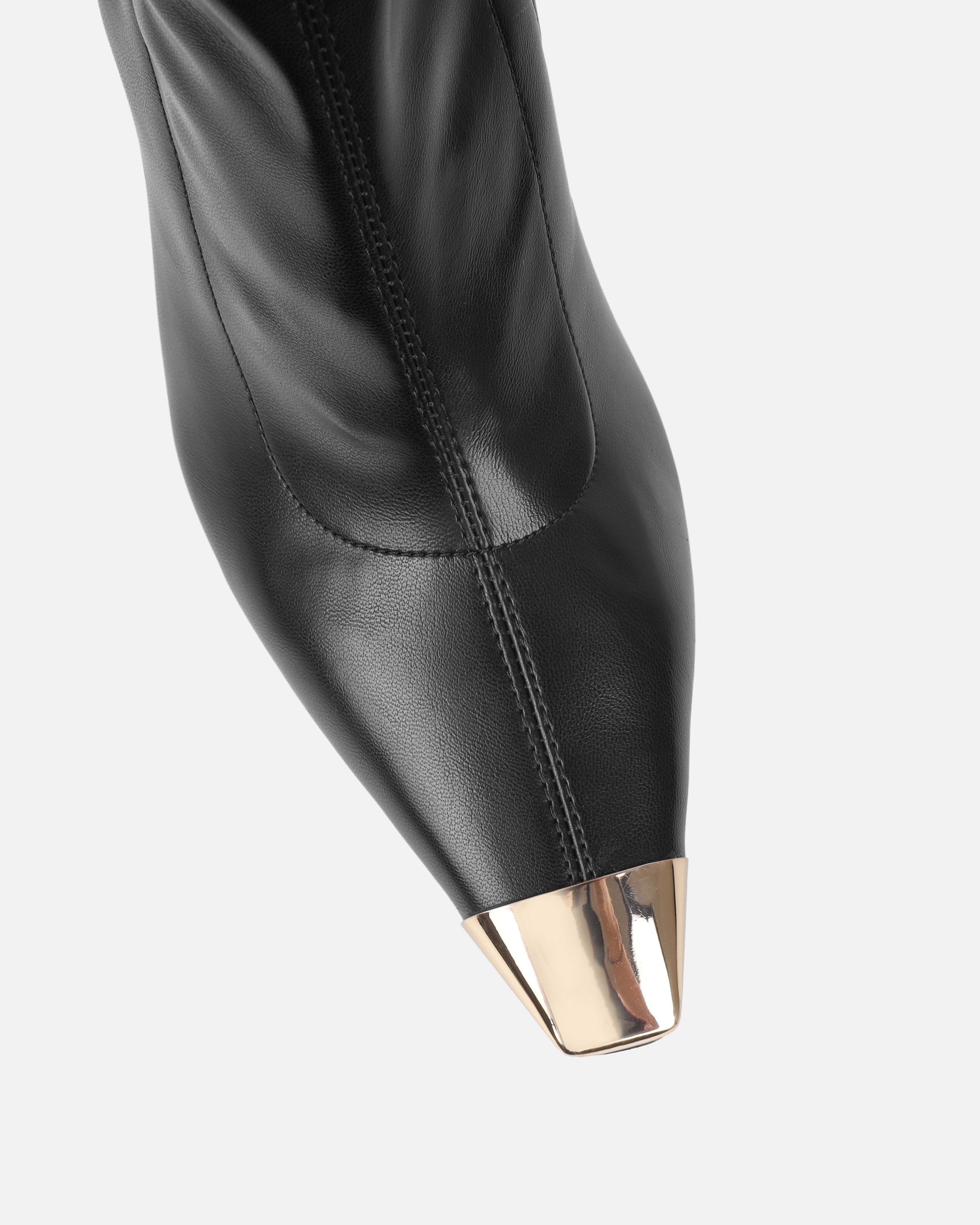 George Black High Heeled Sock Boots With Toe Cap