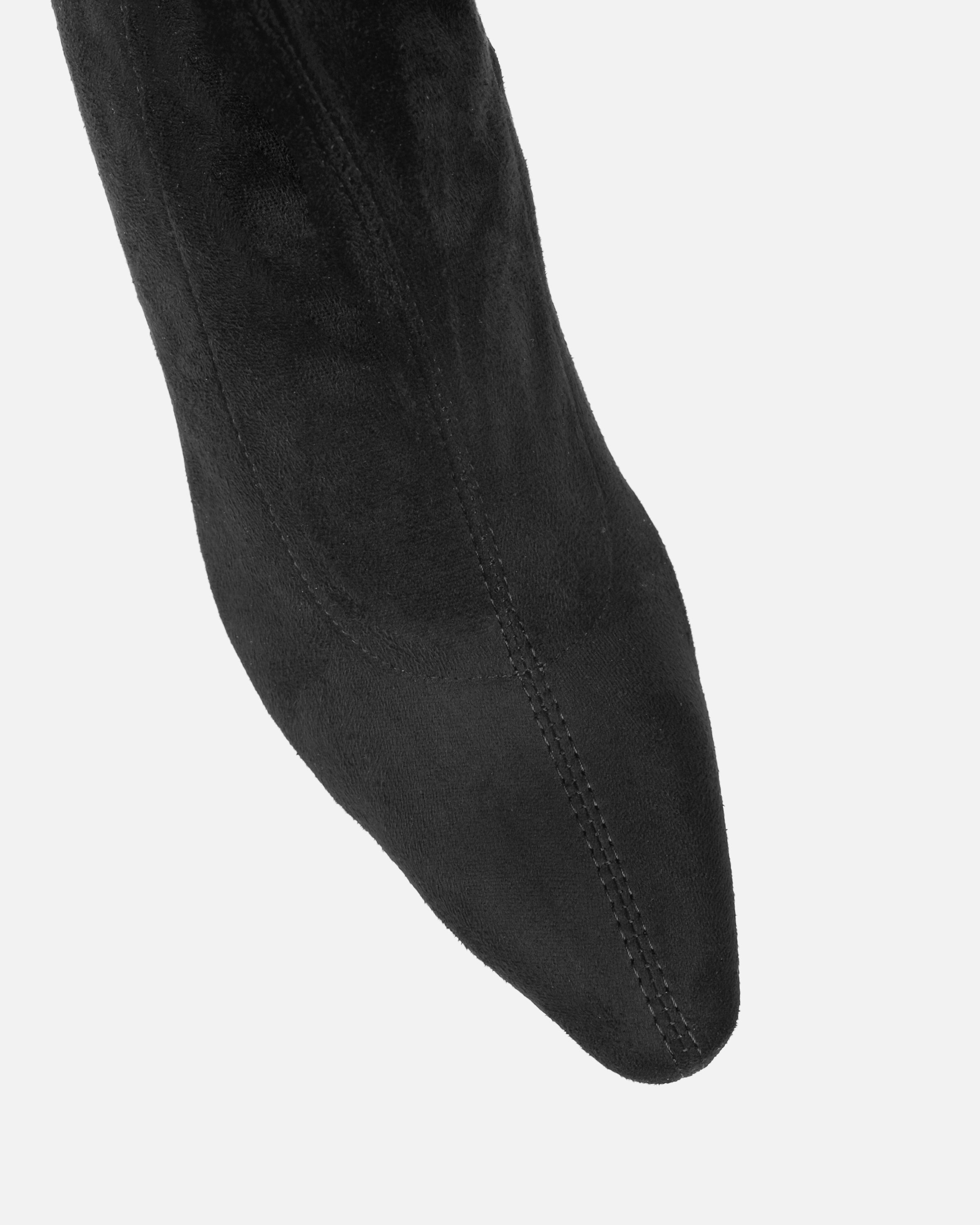 Giorgio Black Faux Suede Print Stiletto Sock Boots