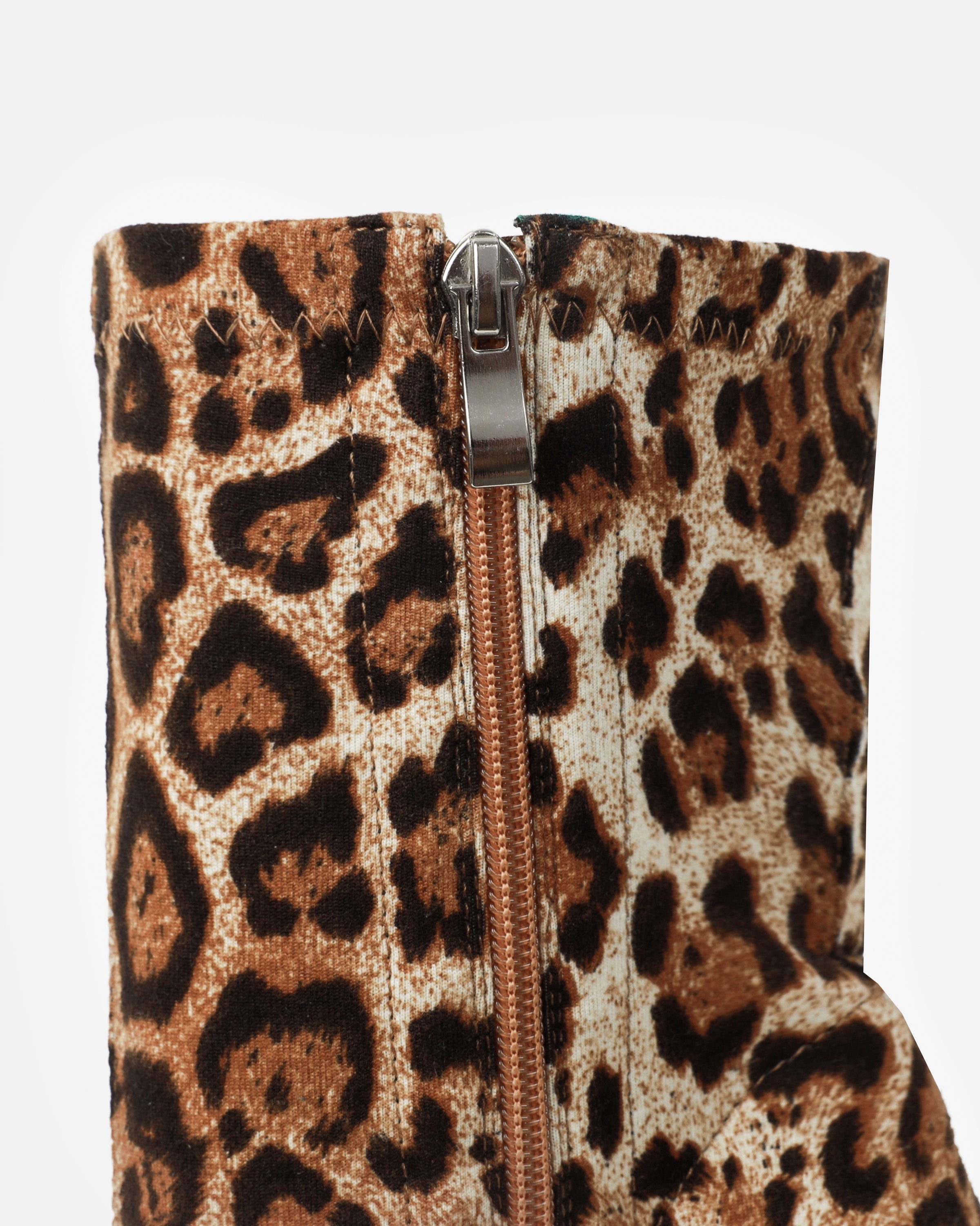 Giorgio Faux Leopard Print Stiletto Sock Boots