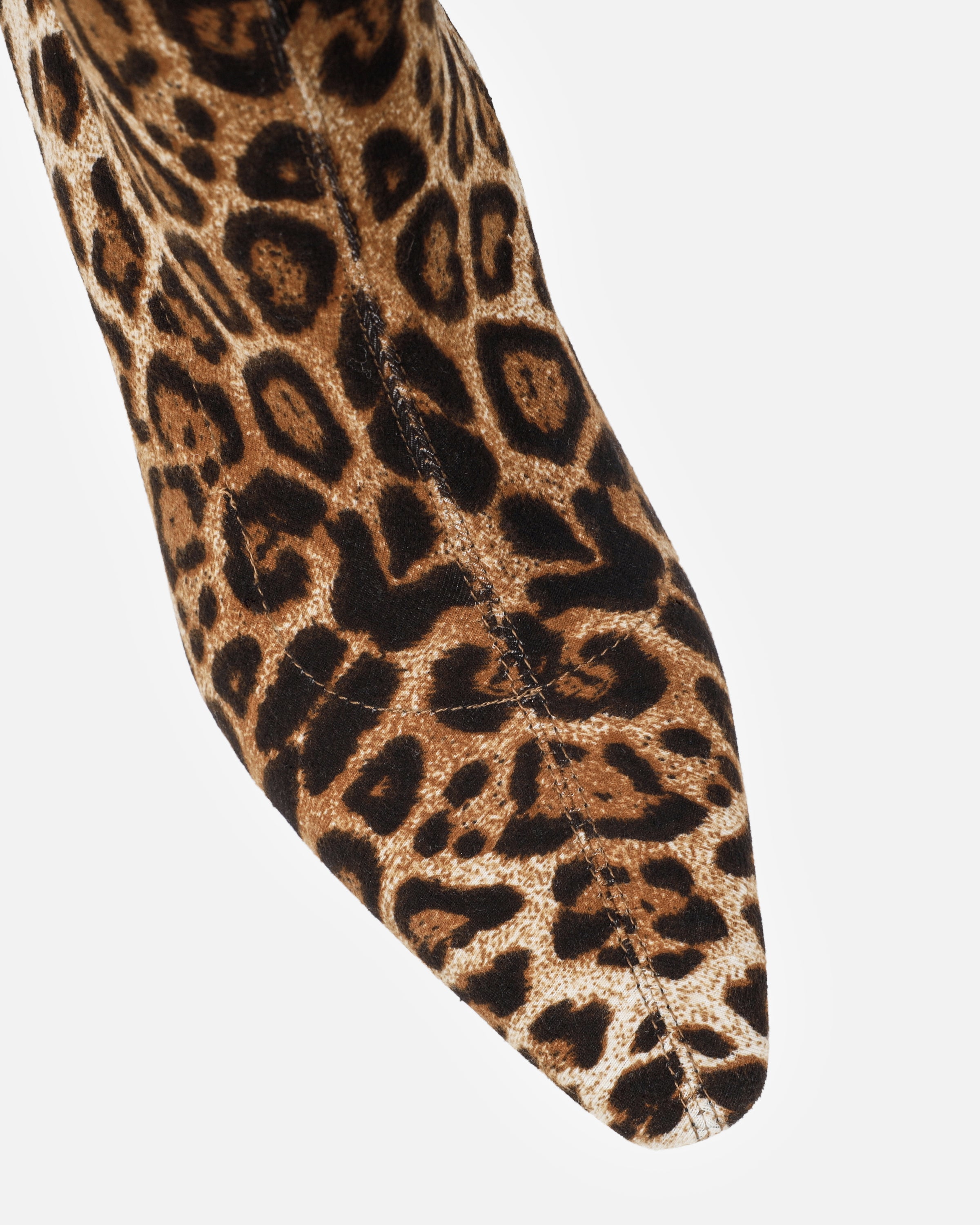 Giorgio Faux Leopard Print Stiletto Sock Boots