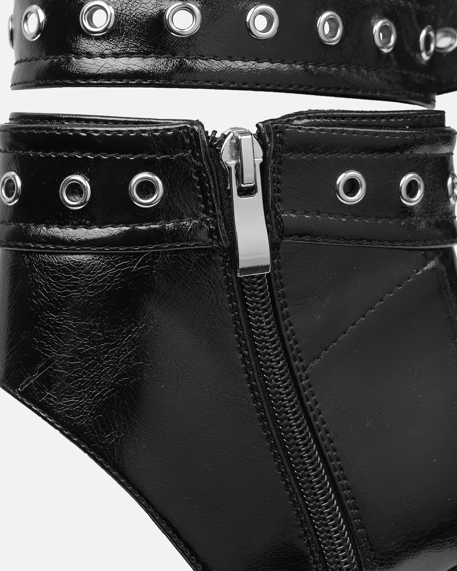 Goldie Black Cut Out Buckle Detail Heeled Sandals