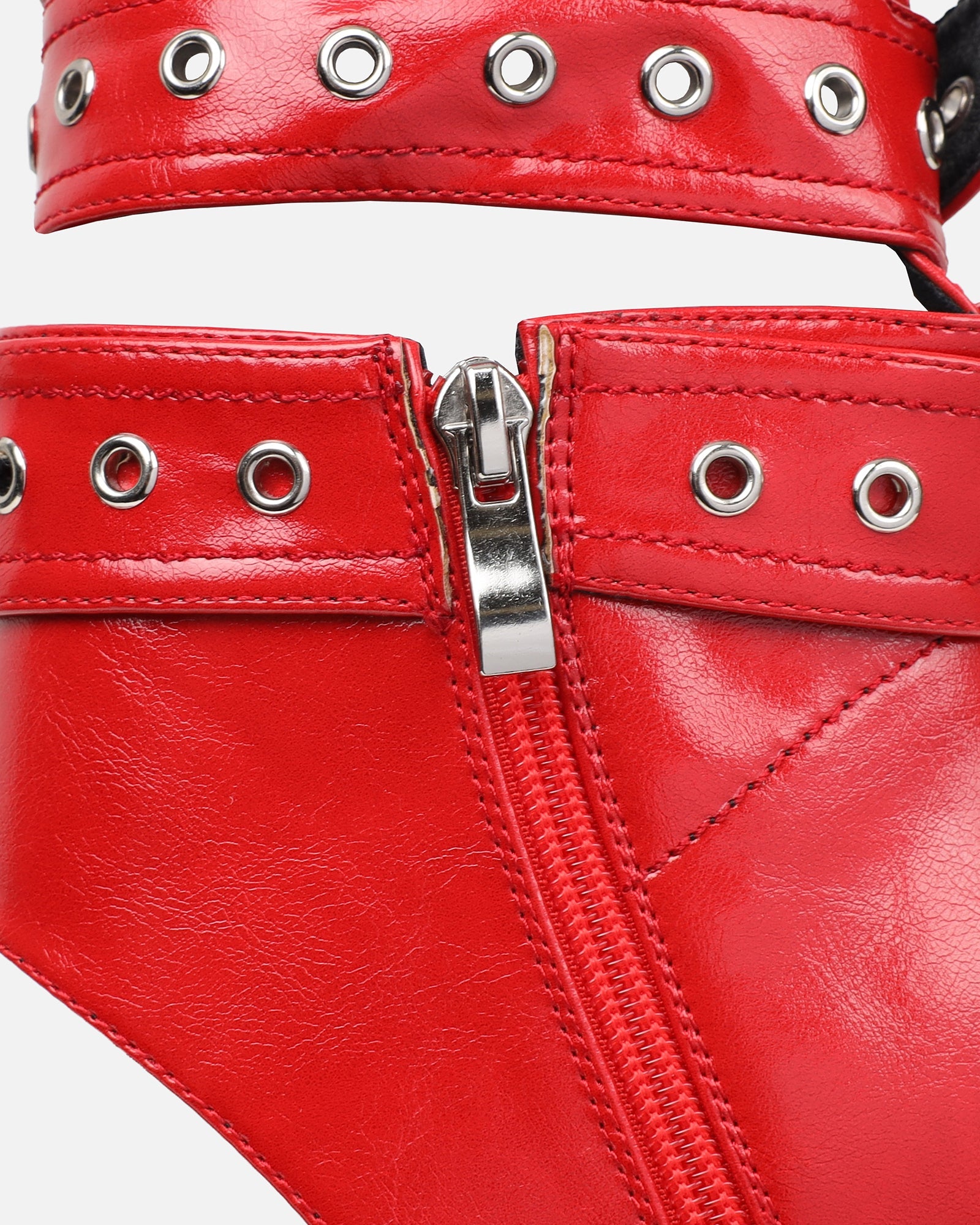 Goldie Red Cut Out Buckle detail Heeled Sandals