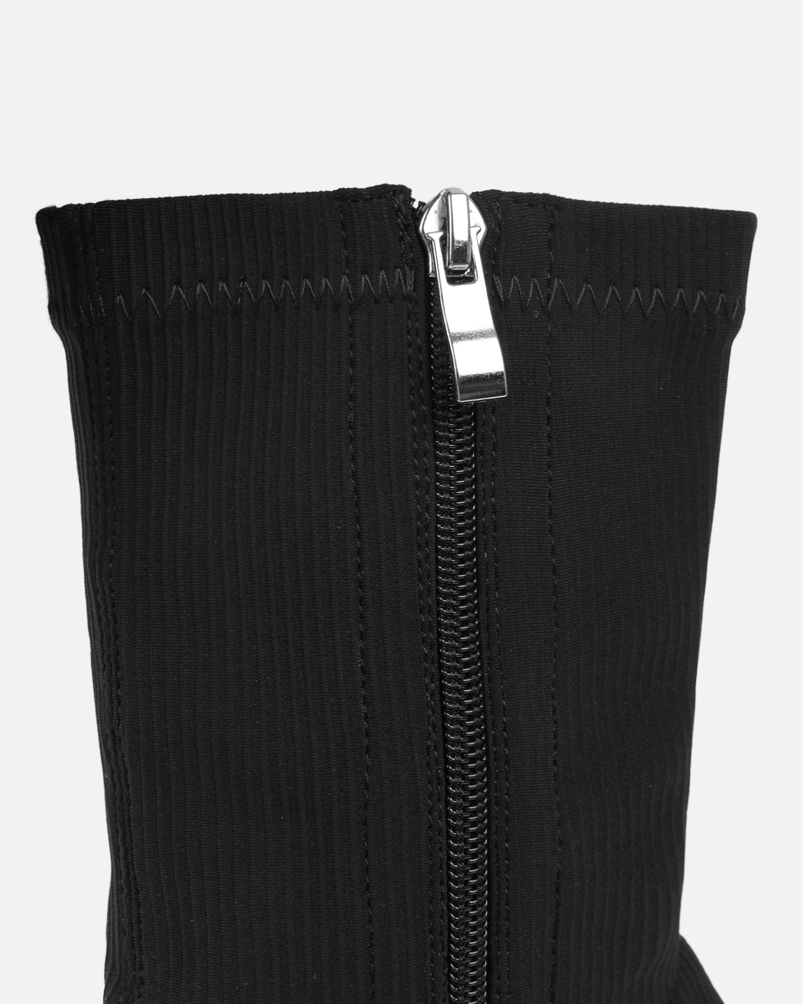 Griffin Black Ribbed Lycra Sock Boots
