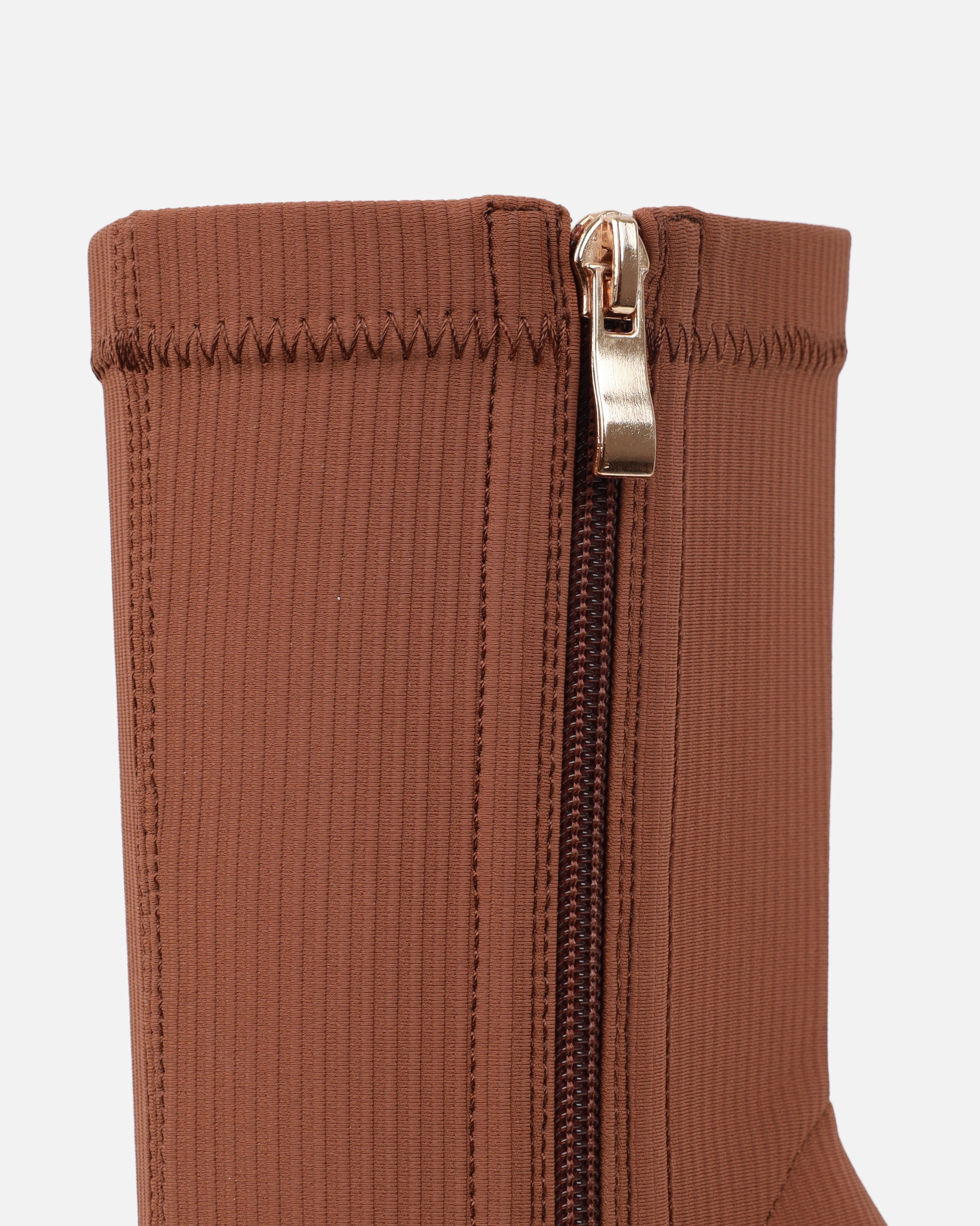Griffin Mocha Ribbed Lycra Sock Boots