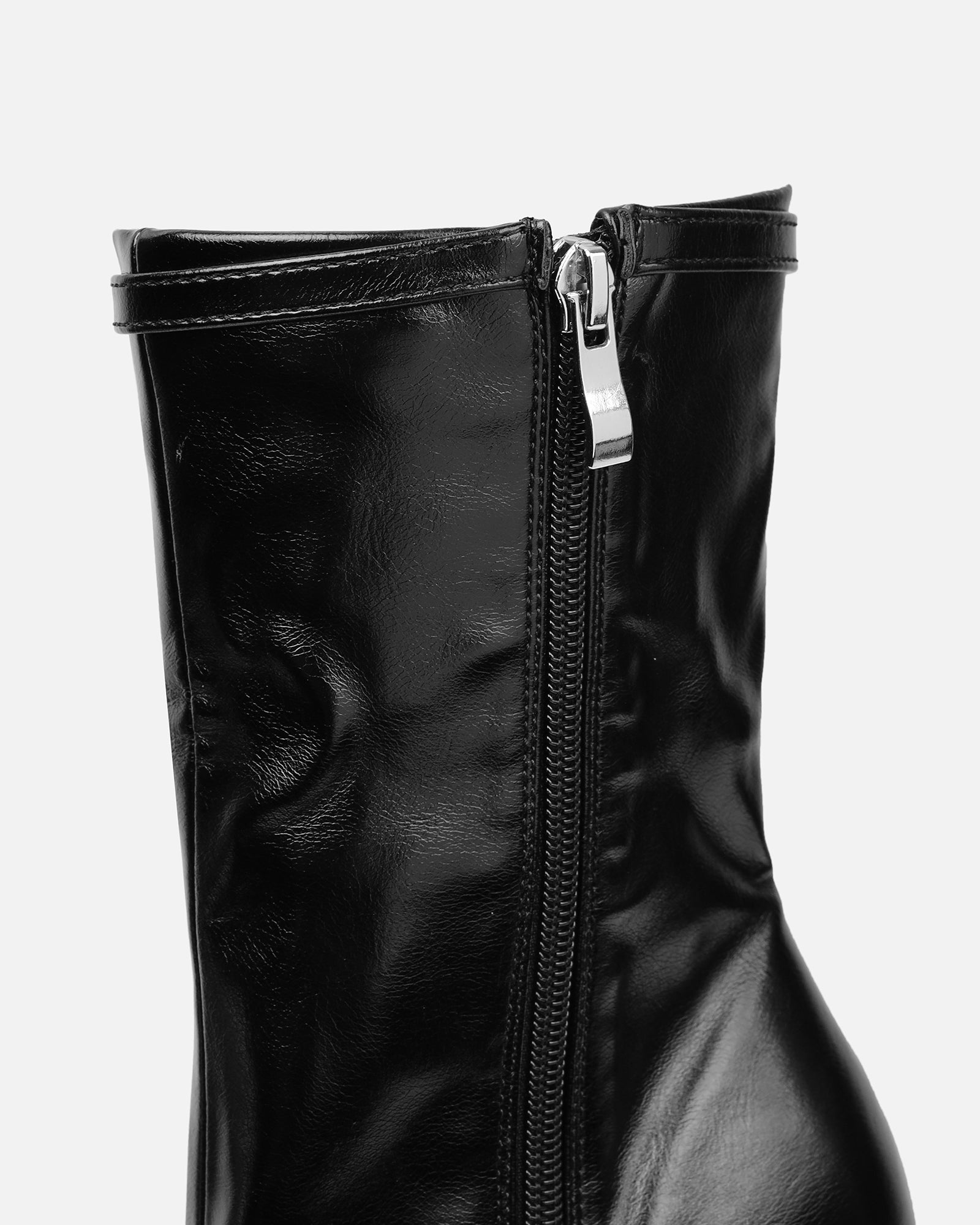 Liam Black Buckle Detail Smart Heeled Ankle Boots