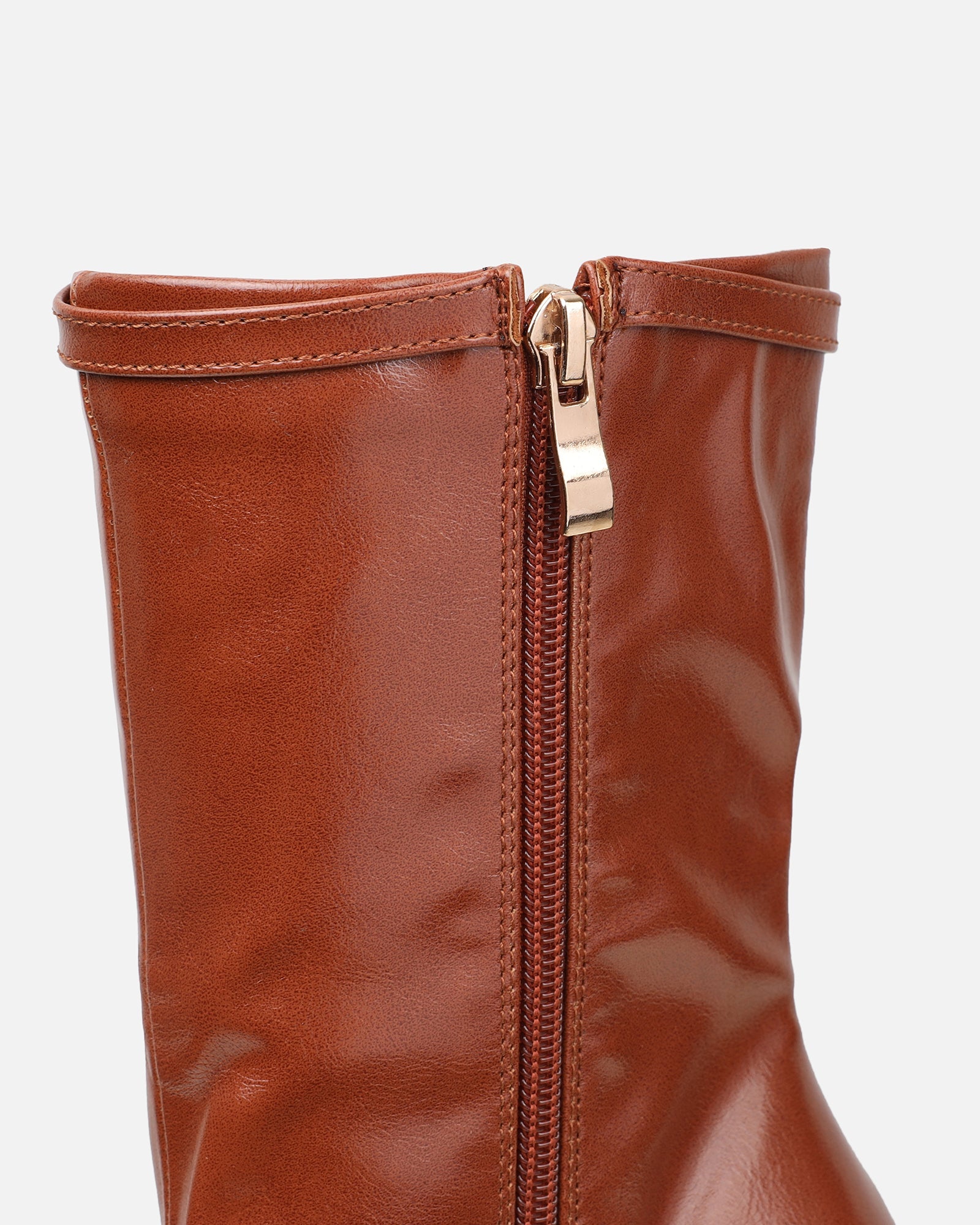 Liam Tan Buckle Detail Smart Heeled Ankle Boots