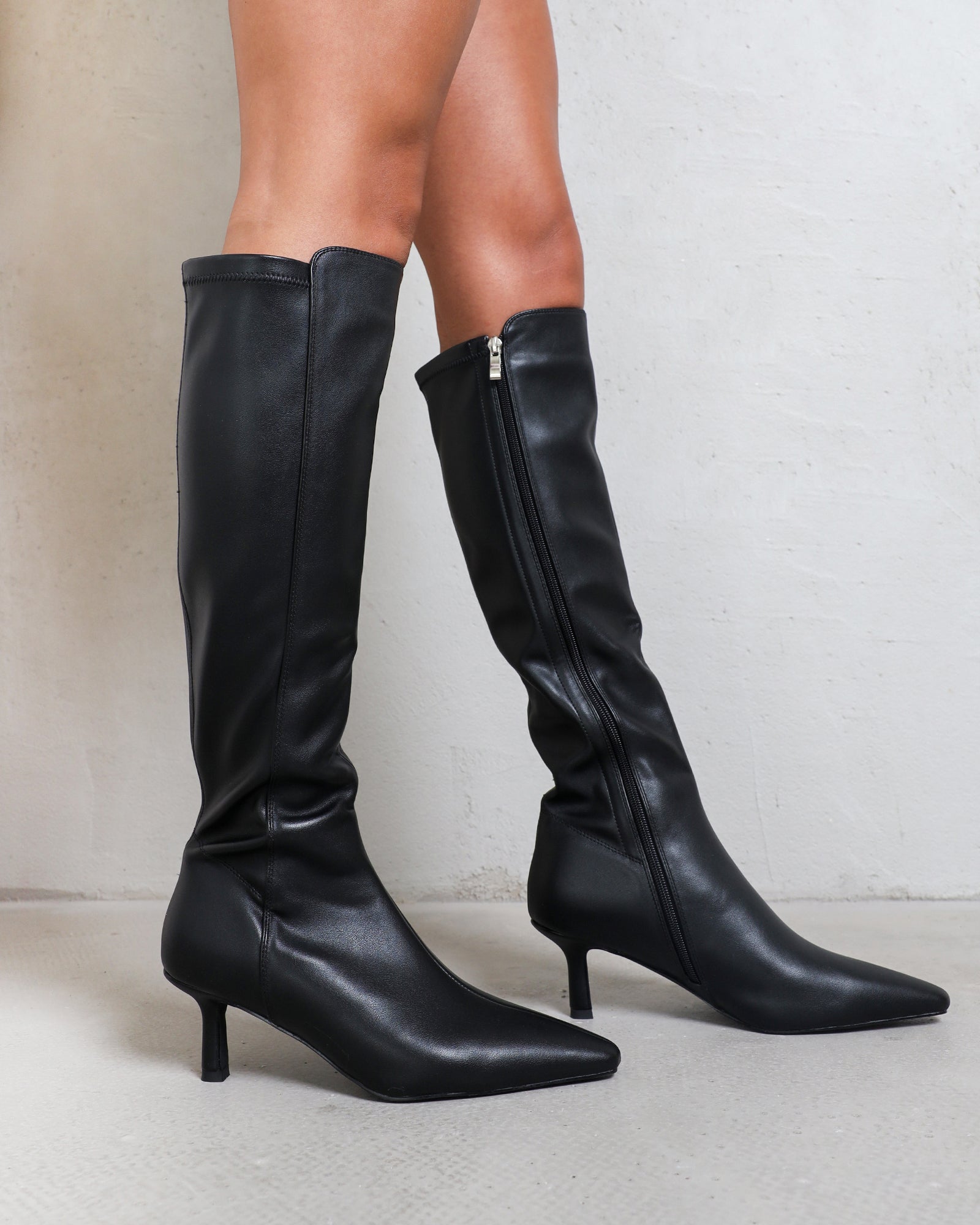 Hart Black Stretch Knee Boots