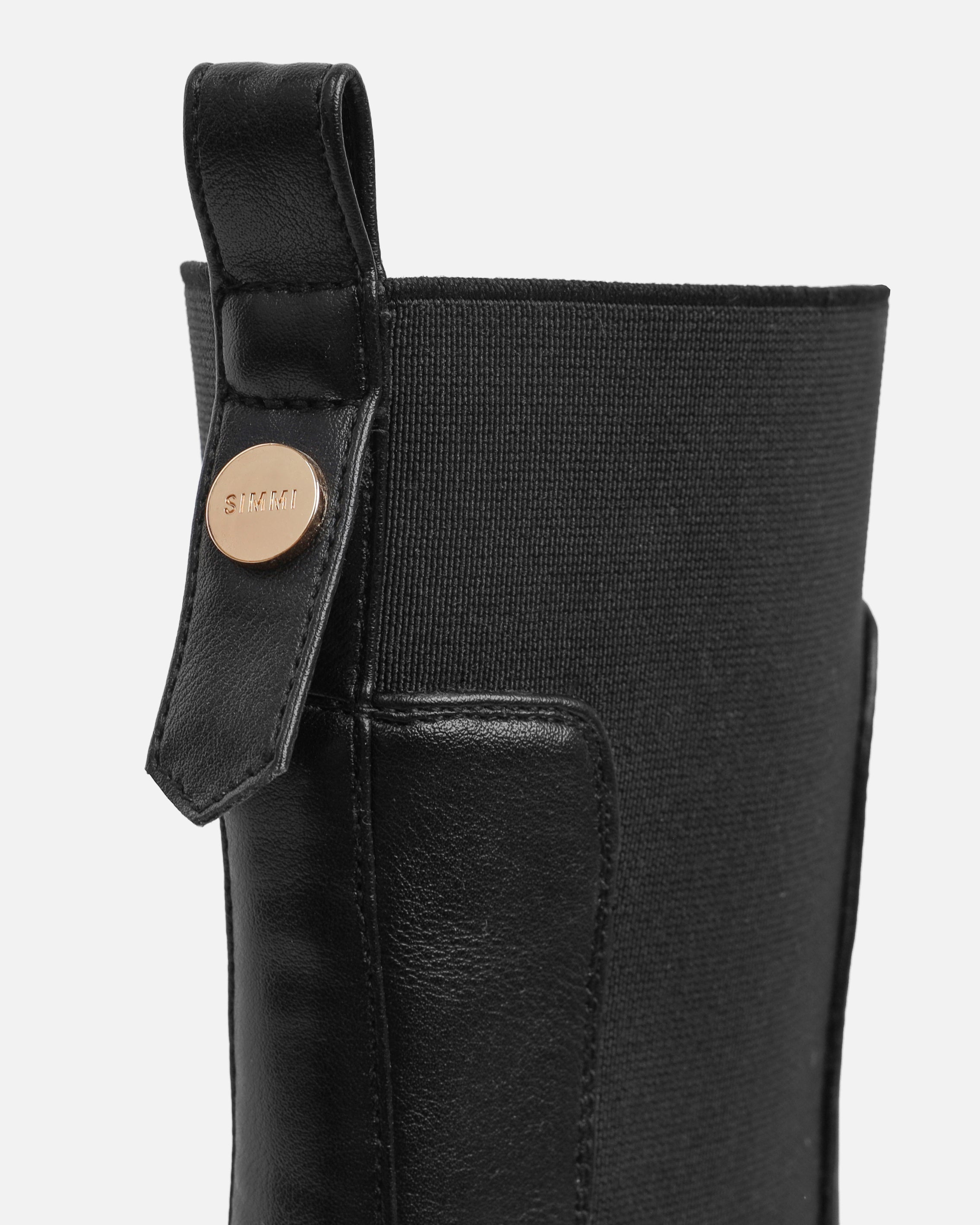 Heckton Black Flat Chunky Ankle Boots