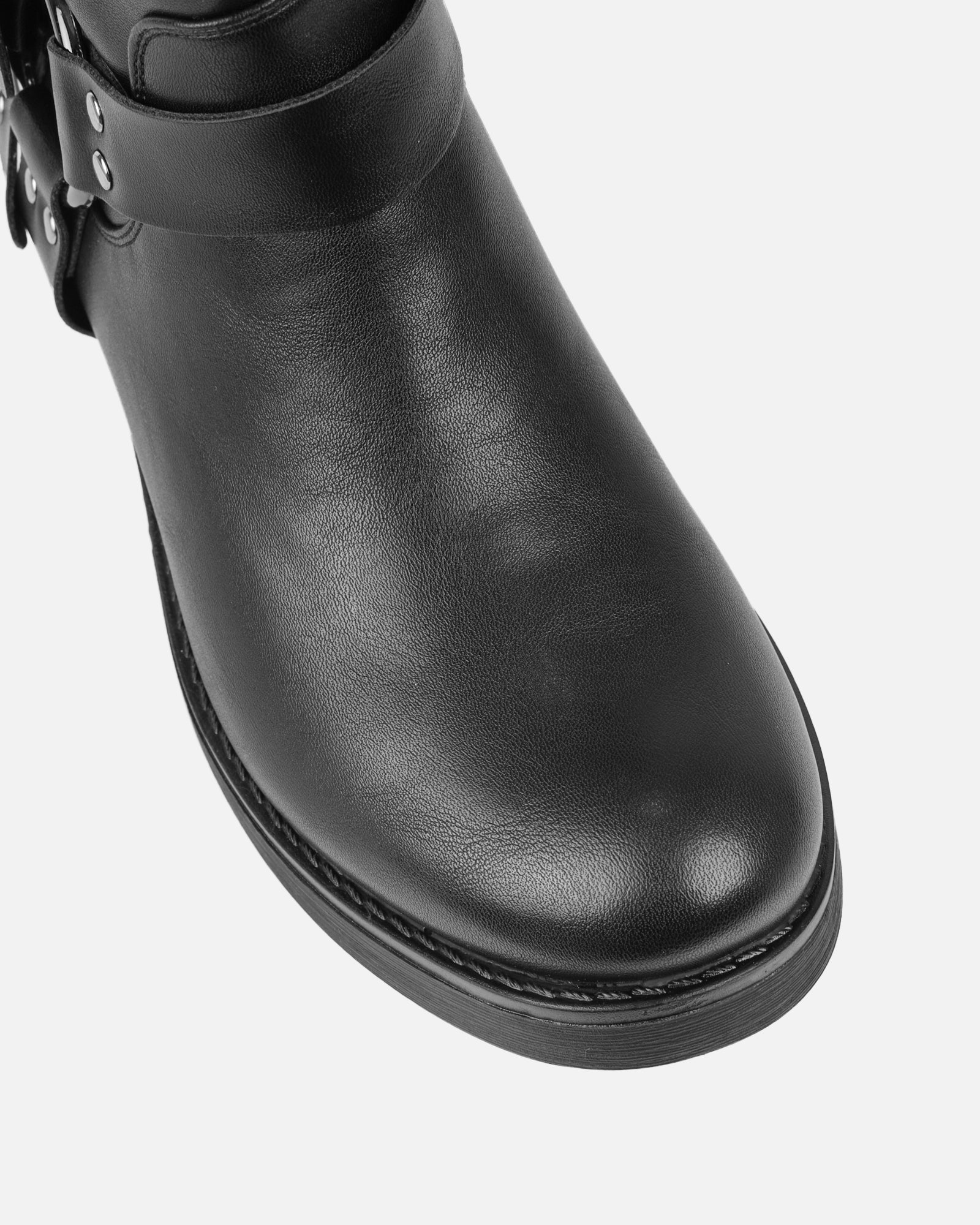 Indi Black Short Biker Boots