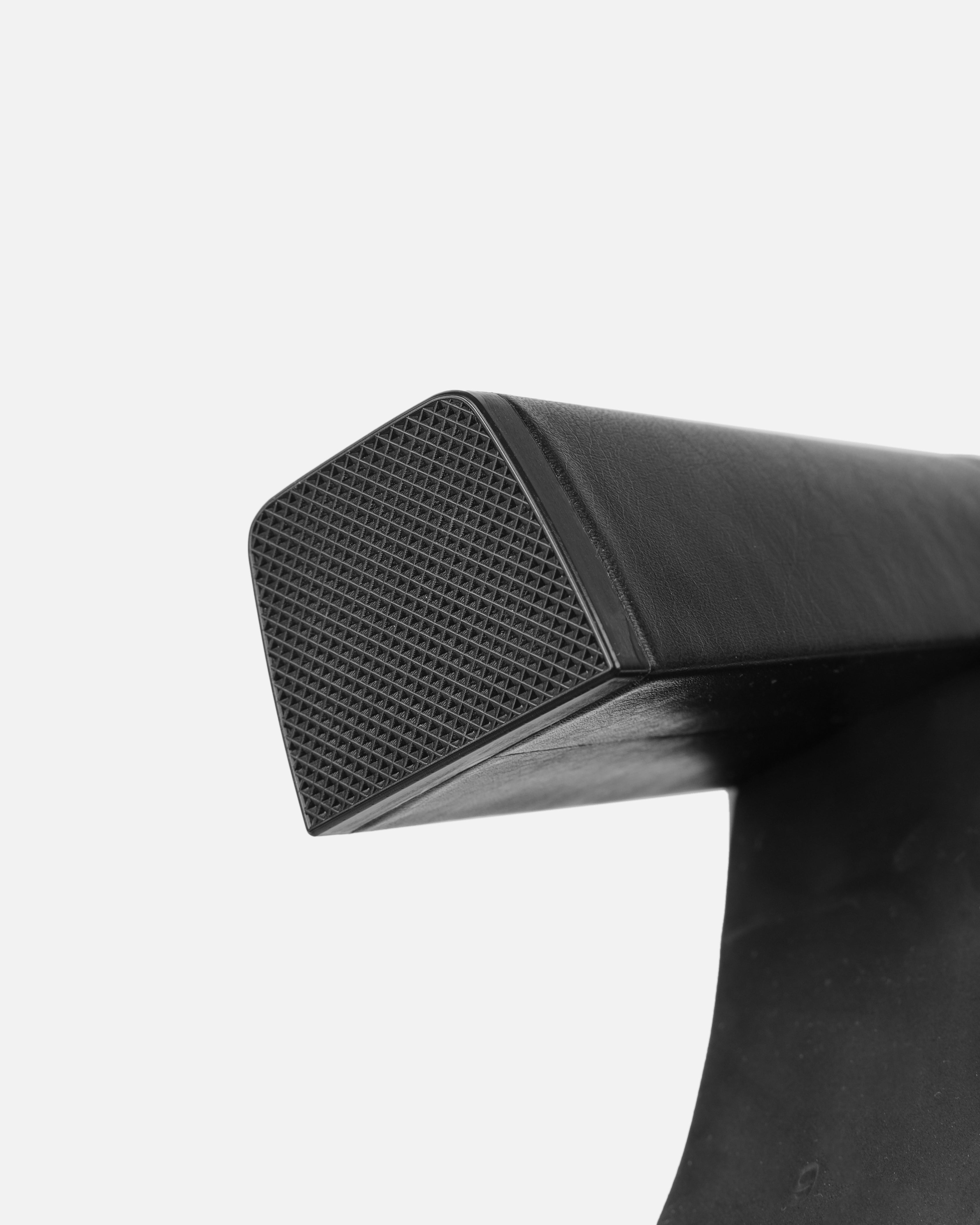 Jacques Black Slouched Block Heel Knee High Boots