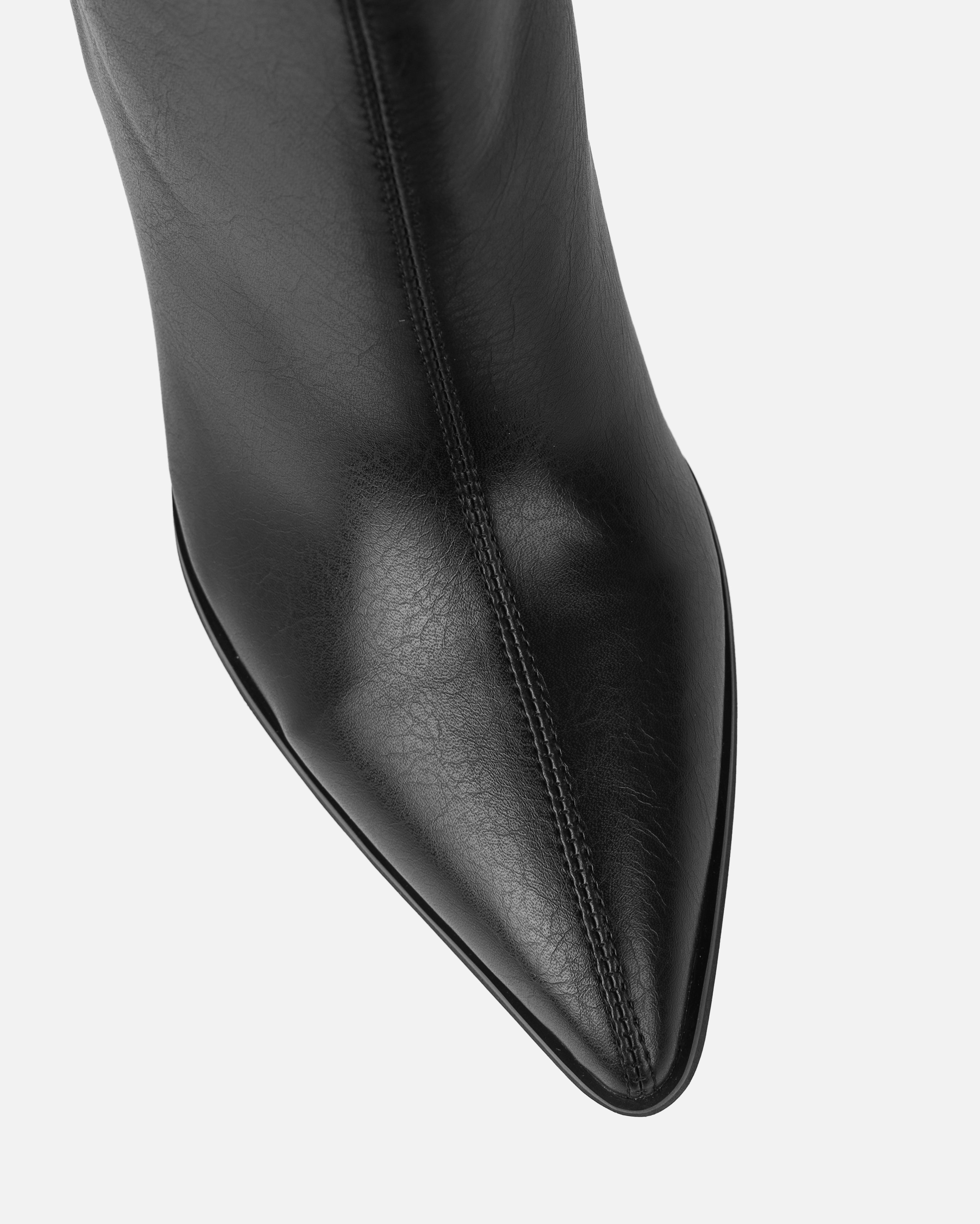 Jacques Black Slouched Block Heel Knee High Boots