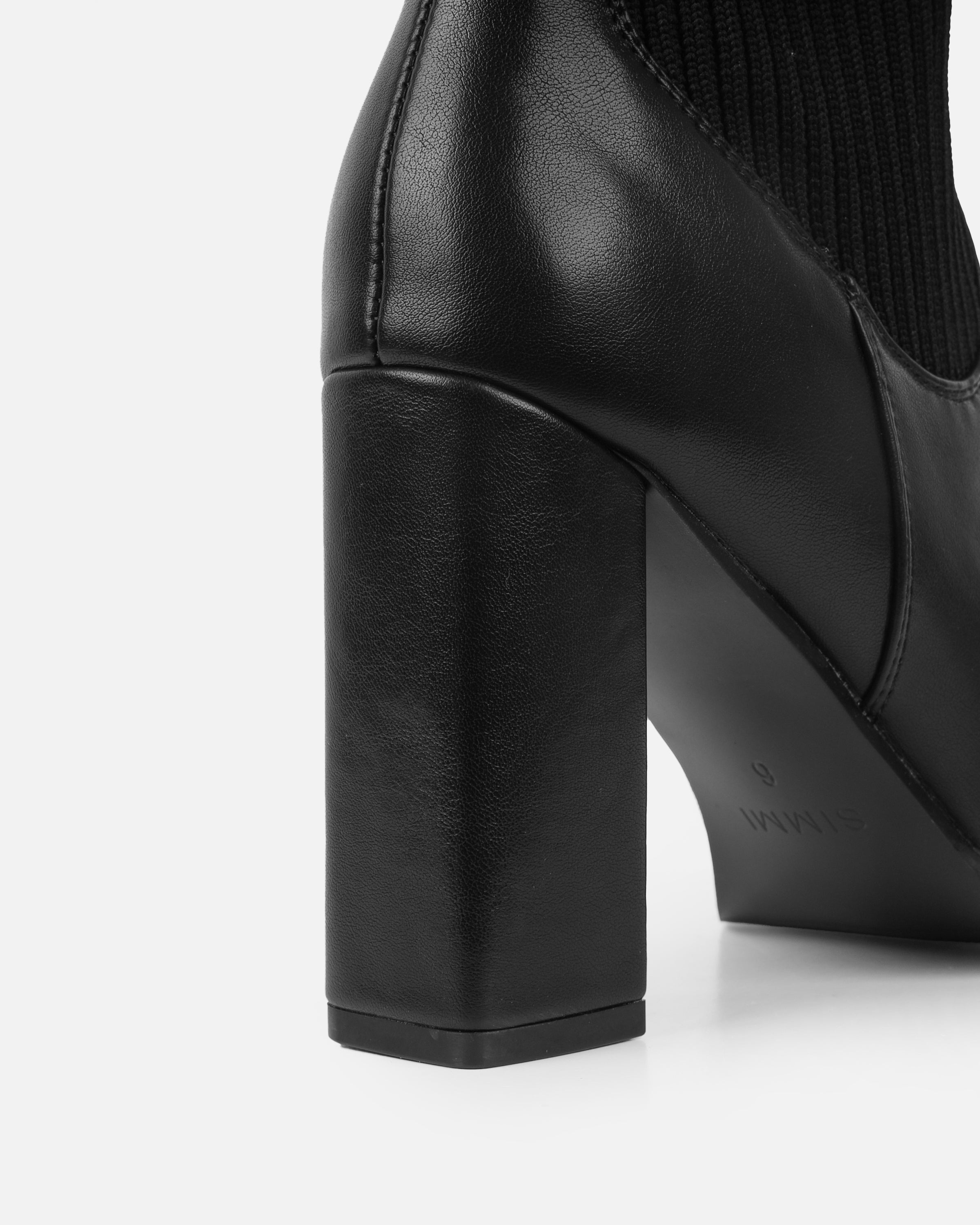 Jacker Black Block Heel Fold Over Boots