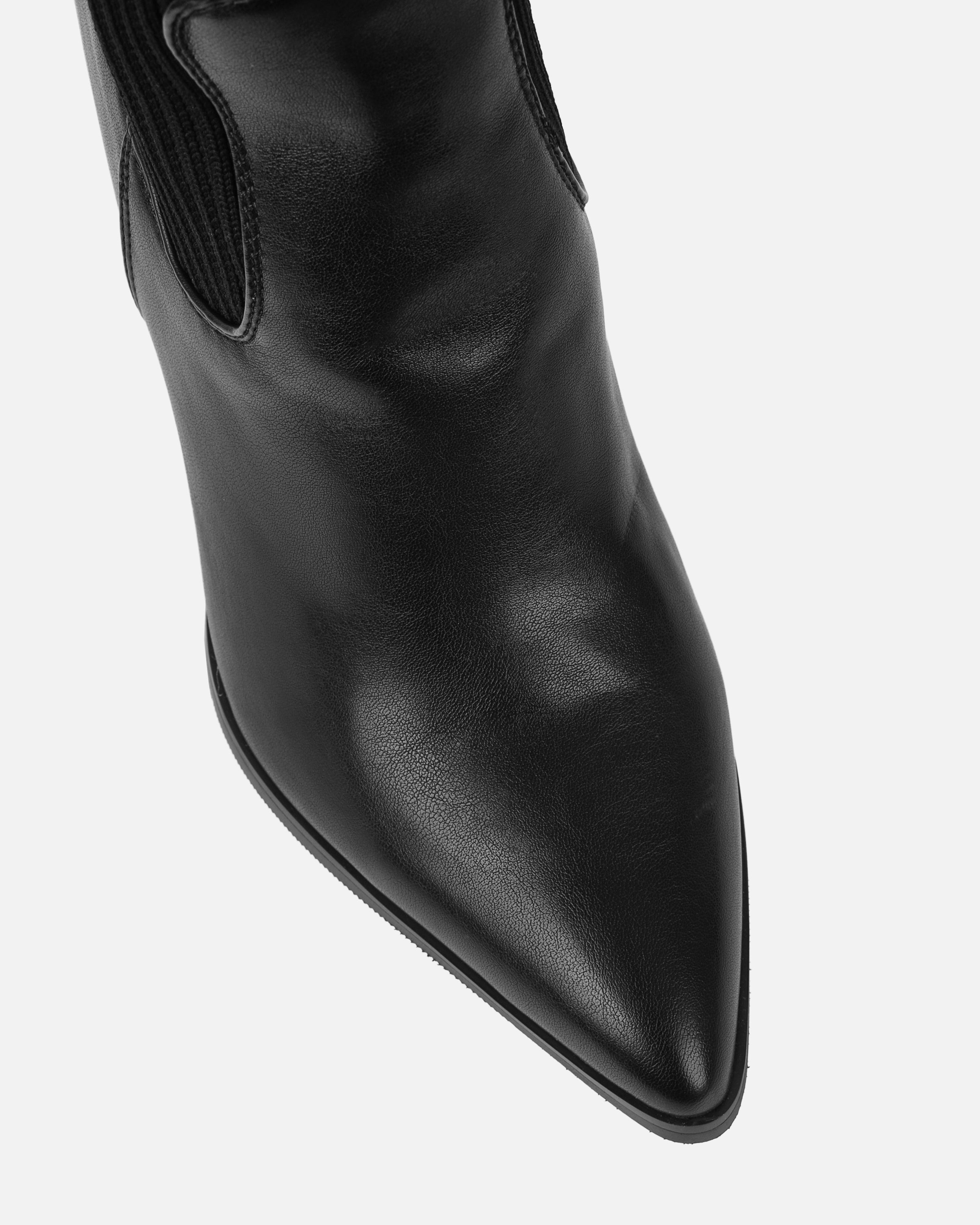 Jacker Black Block Heel Fold Over Boots