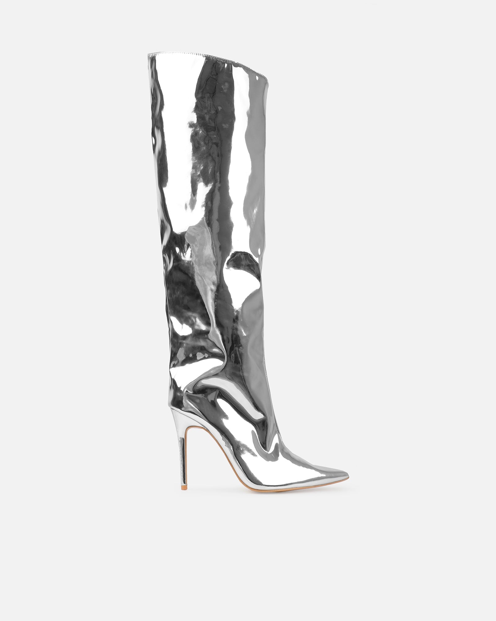 Jairo Silver Metallic Knee High Boots
