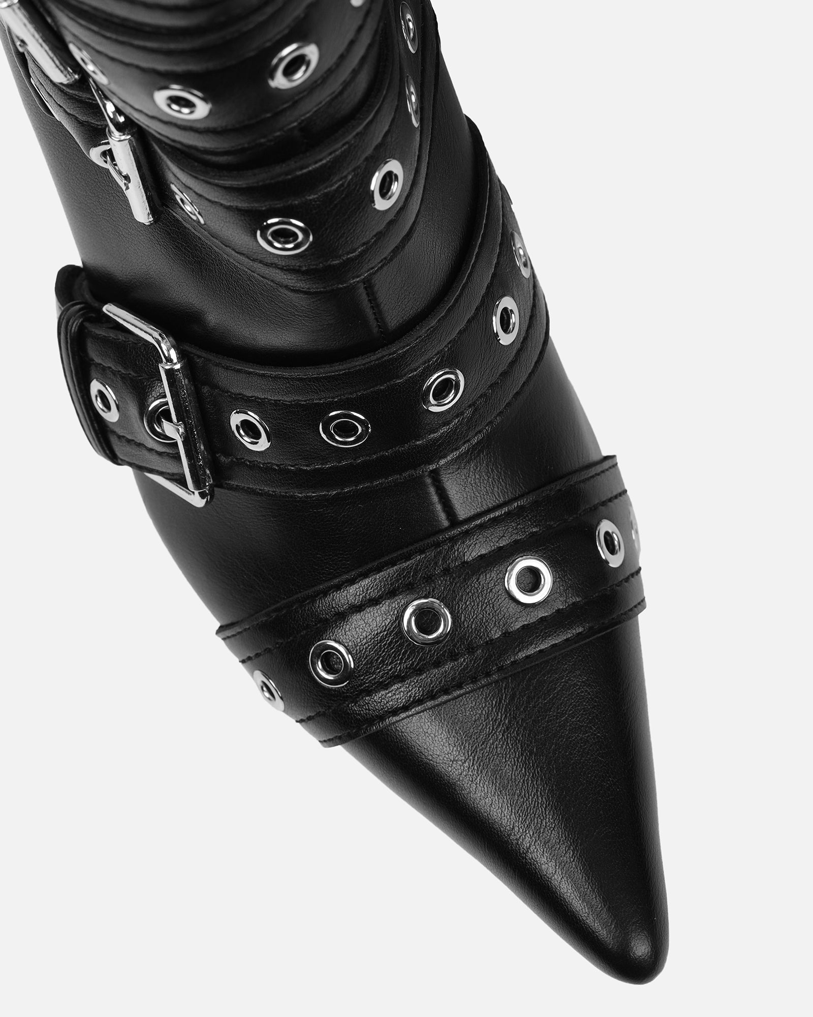 Keagon Black Multi Buckle Heeled Boots