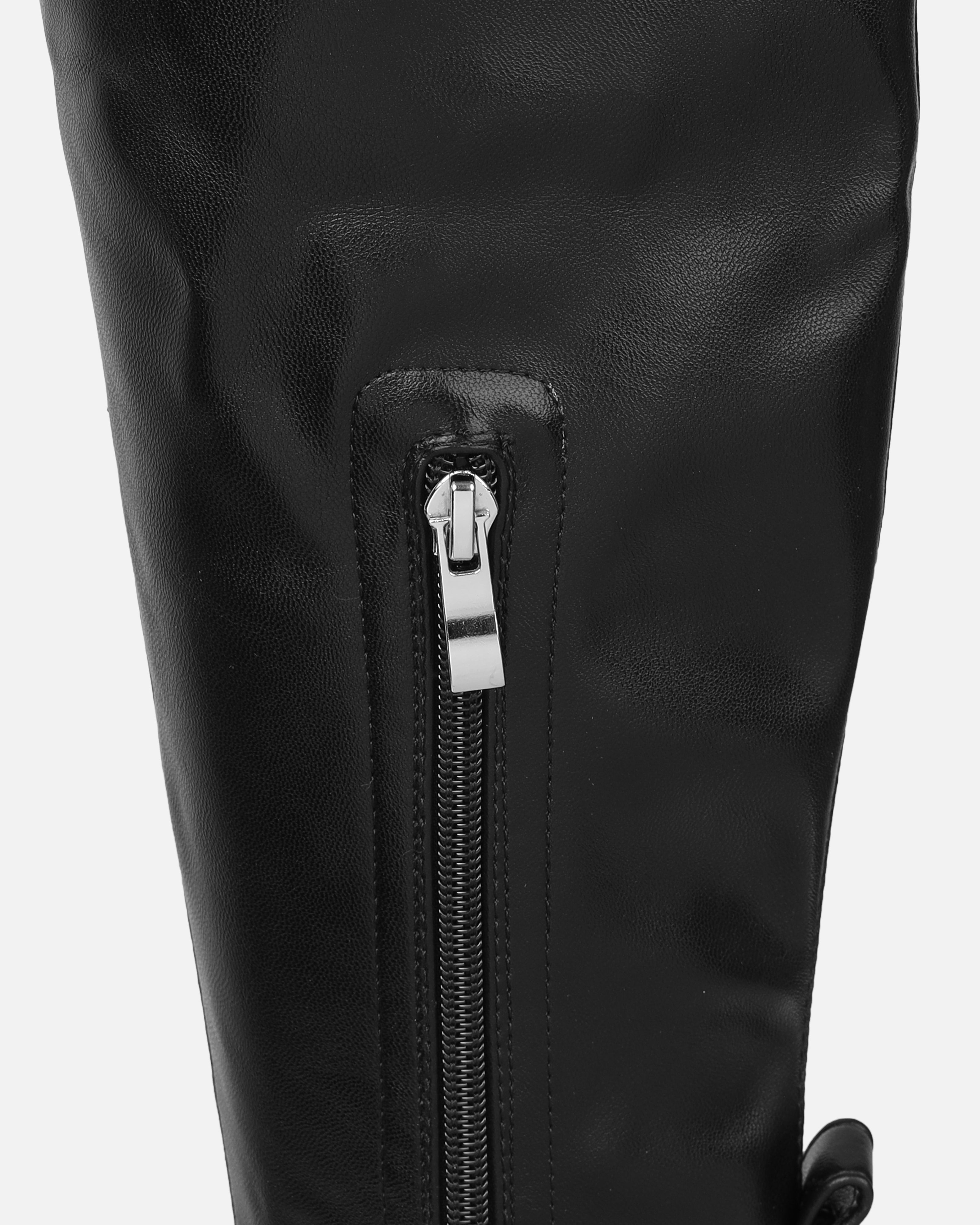 Bryce Black Stretch Knee High Chunky Boots