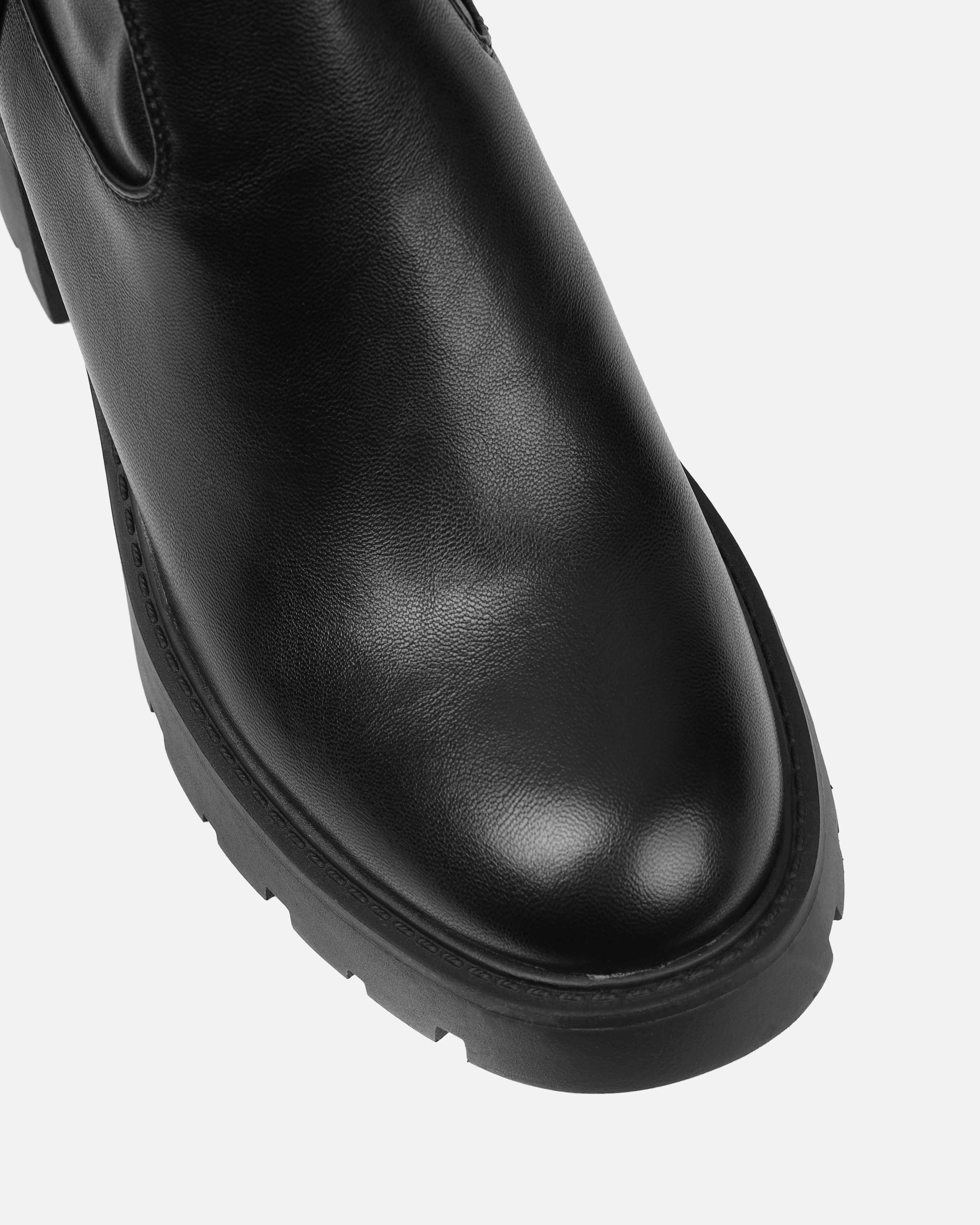 Bryce Black Stretch Knee High Chunky Boots