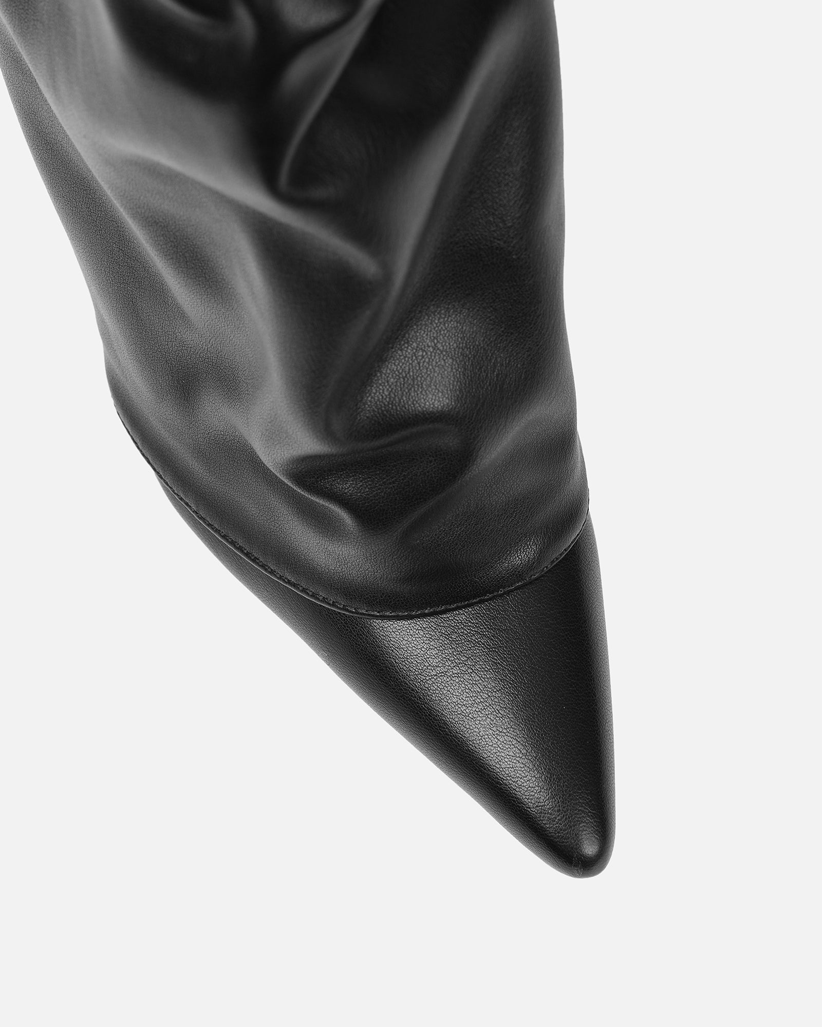 Lukas Black Ruched Fold Over Knee High Boots