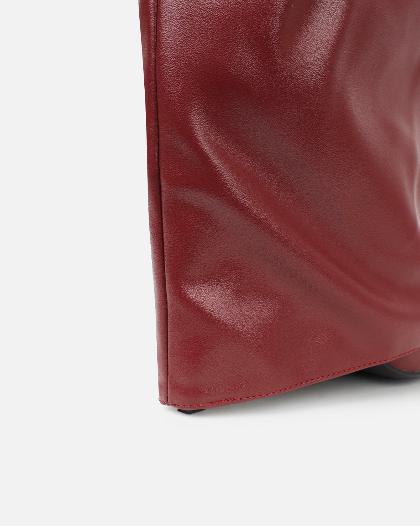 Lukas Burgundy Ruched Fold Over Knee High Boots