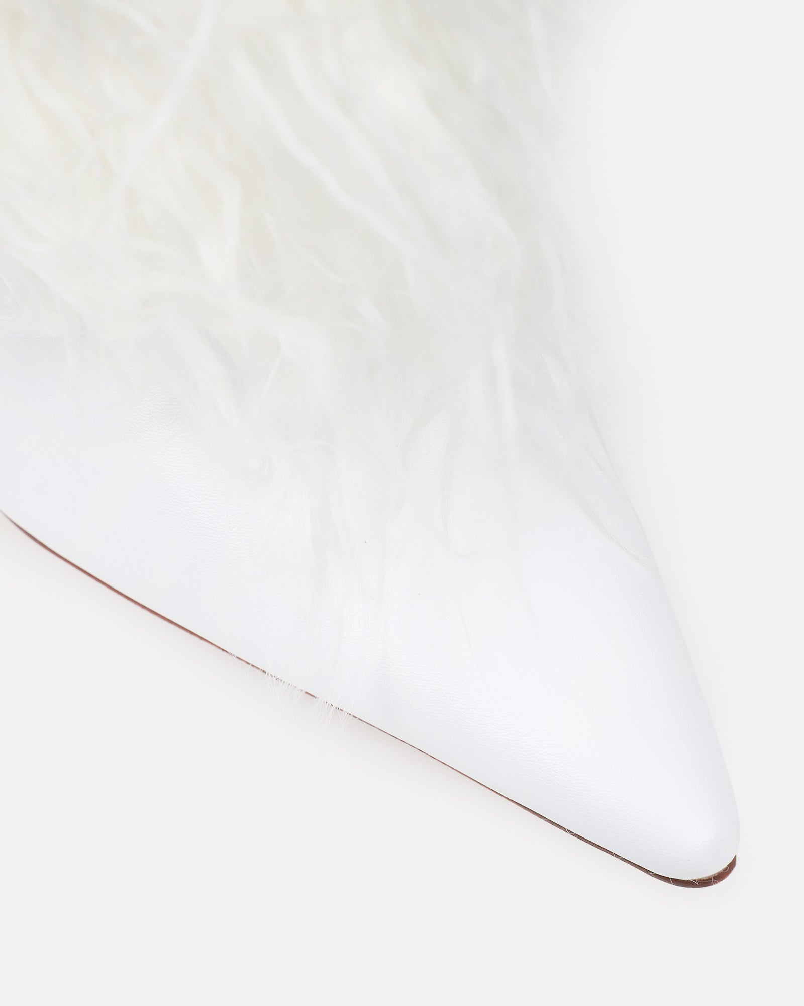 Neo White Faux Fur Fold Over Knee Boots