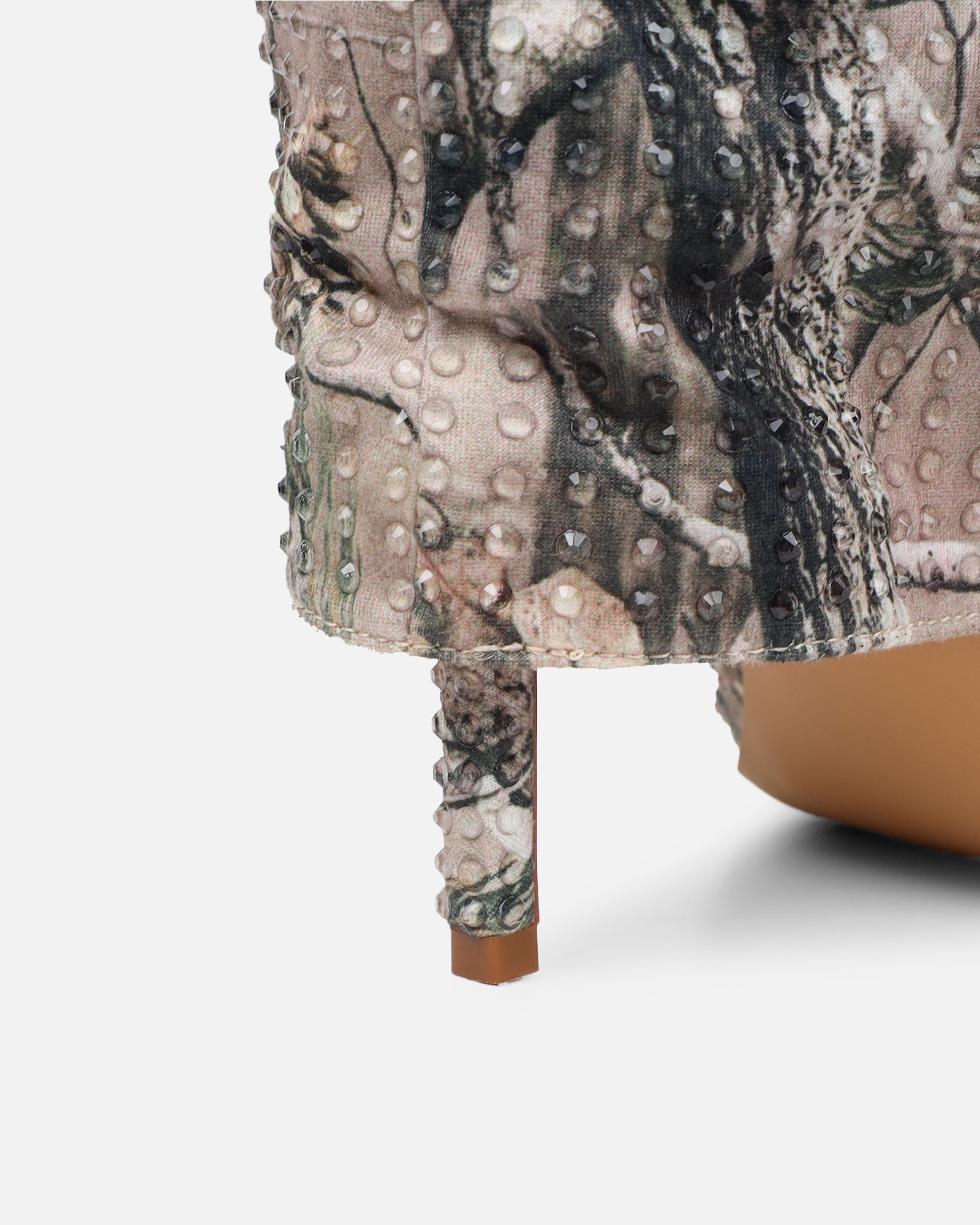 Ledger Natural Print Dew Drop Fold Over Heeled Boots