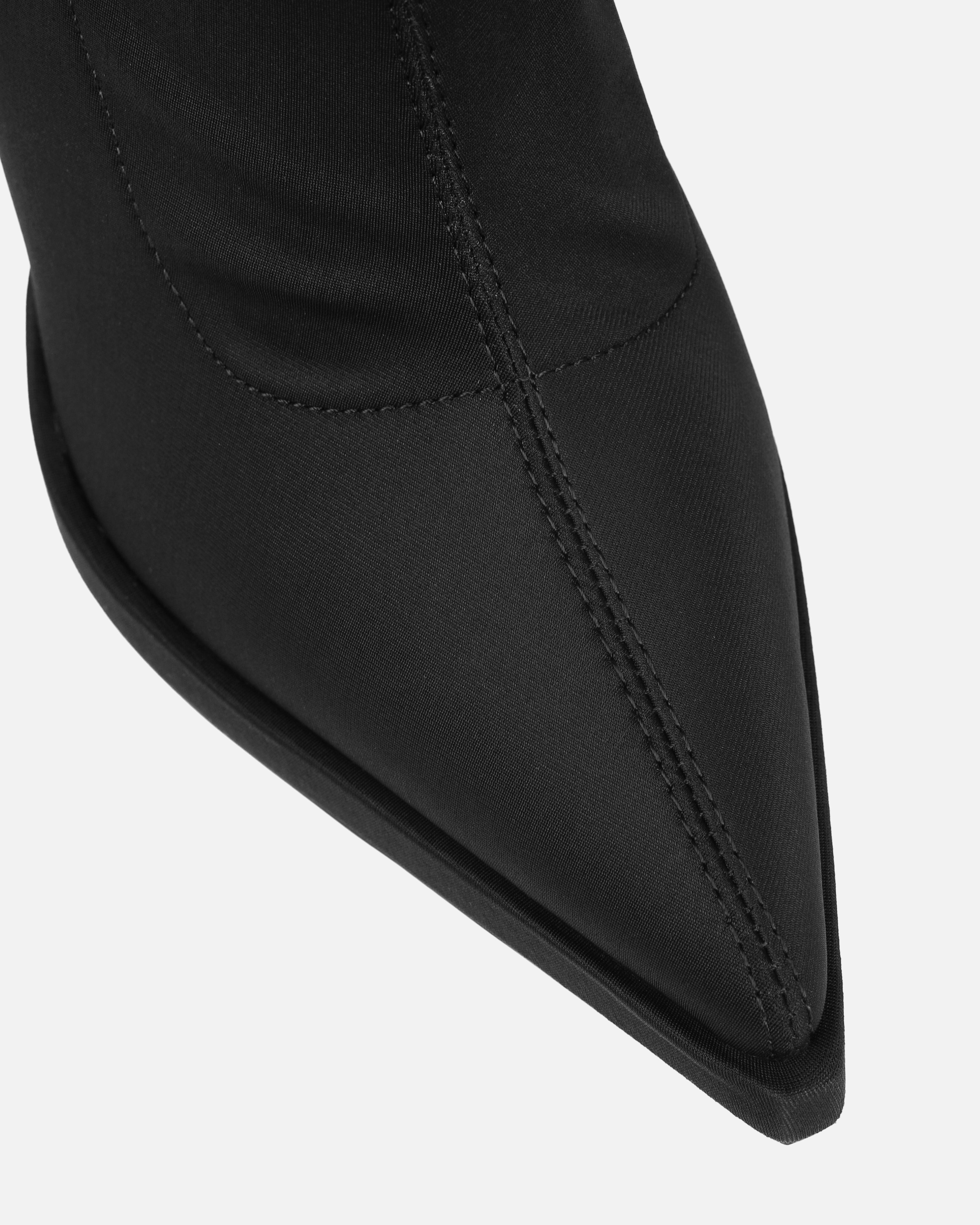 Lewin Black Lycra Pointed Stiletto Ankle Boots