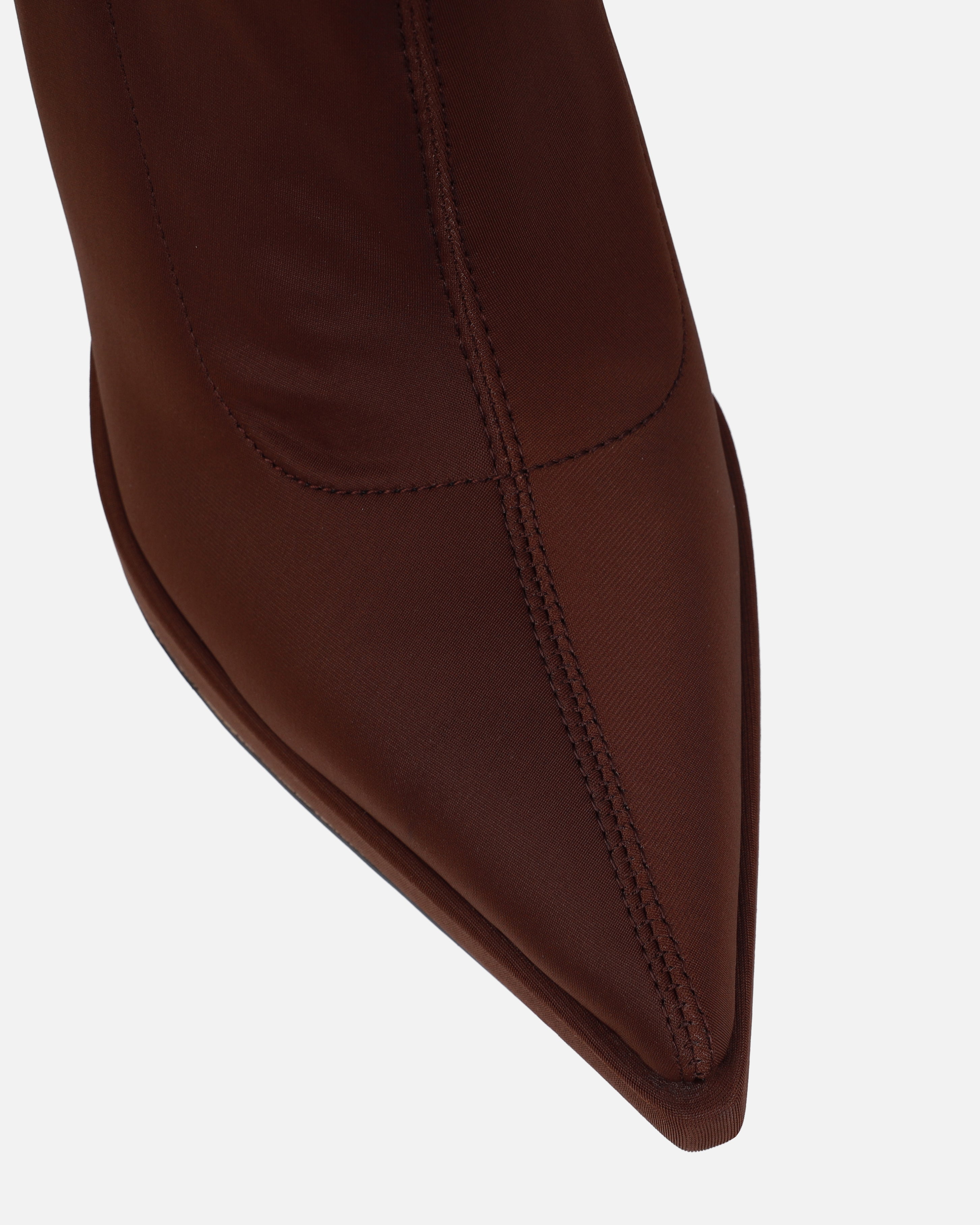 Lewin Brown Lycra Pointed Stiletto Ankle Boots
