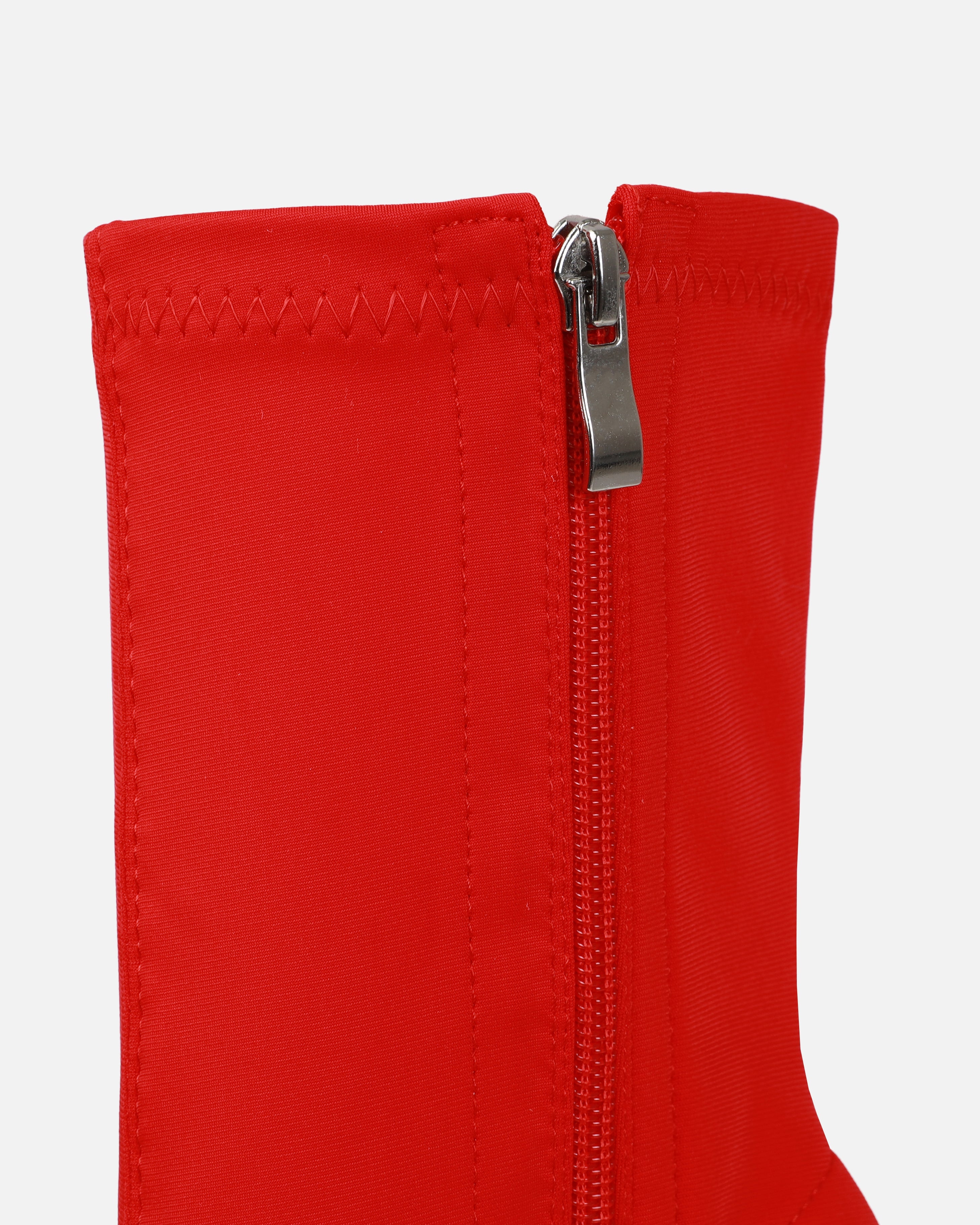 Lewin Red Lycra Pointed Stiletto Ankle Boots